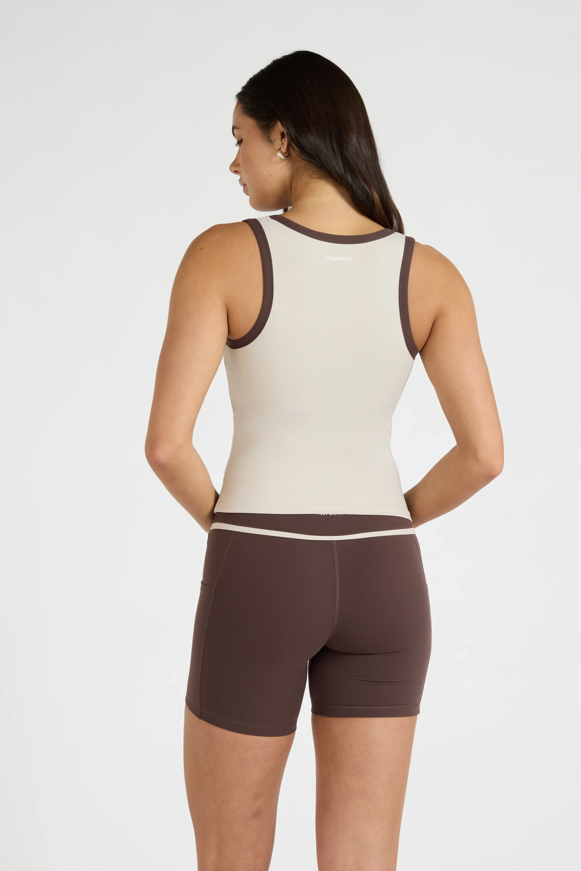 ALLFENIX CloudCore™ Contrast Bind Racer Tank - Stone - Image 4