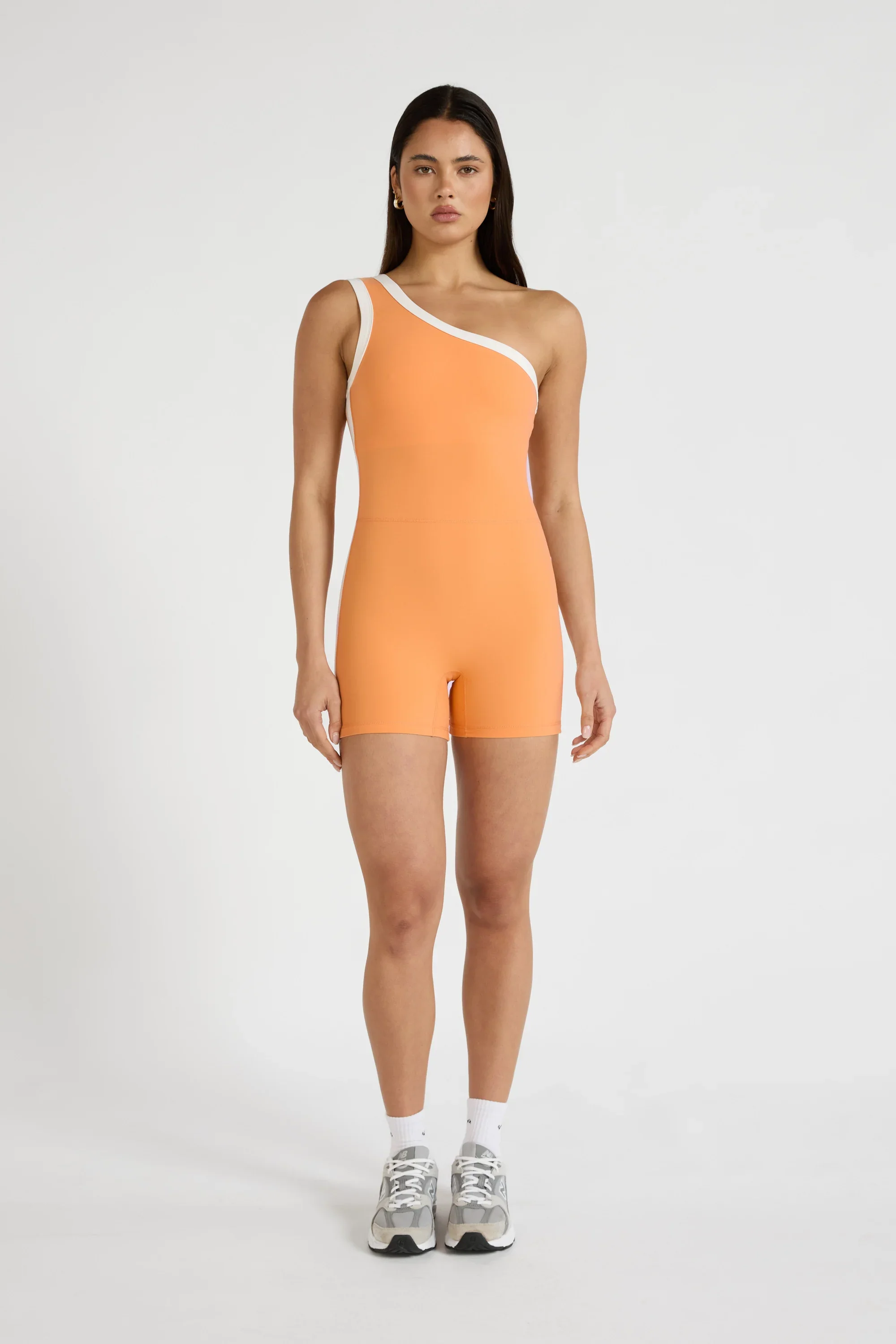 ALLFENIX CloudCore™ Contrast One Shoulder Unitard - Orange - Image 3