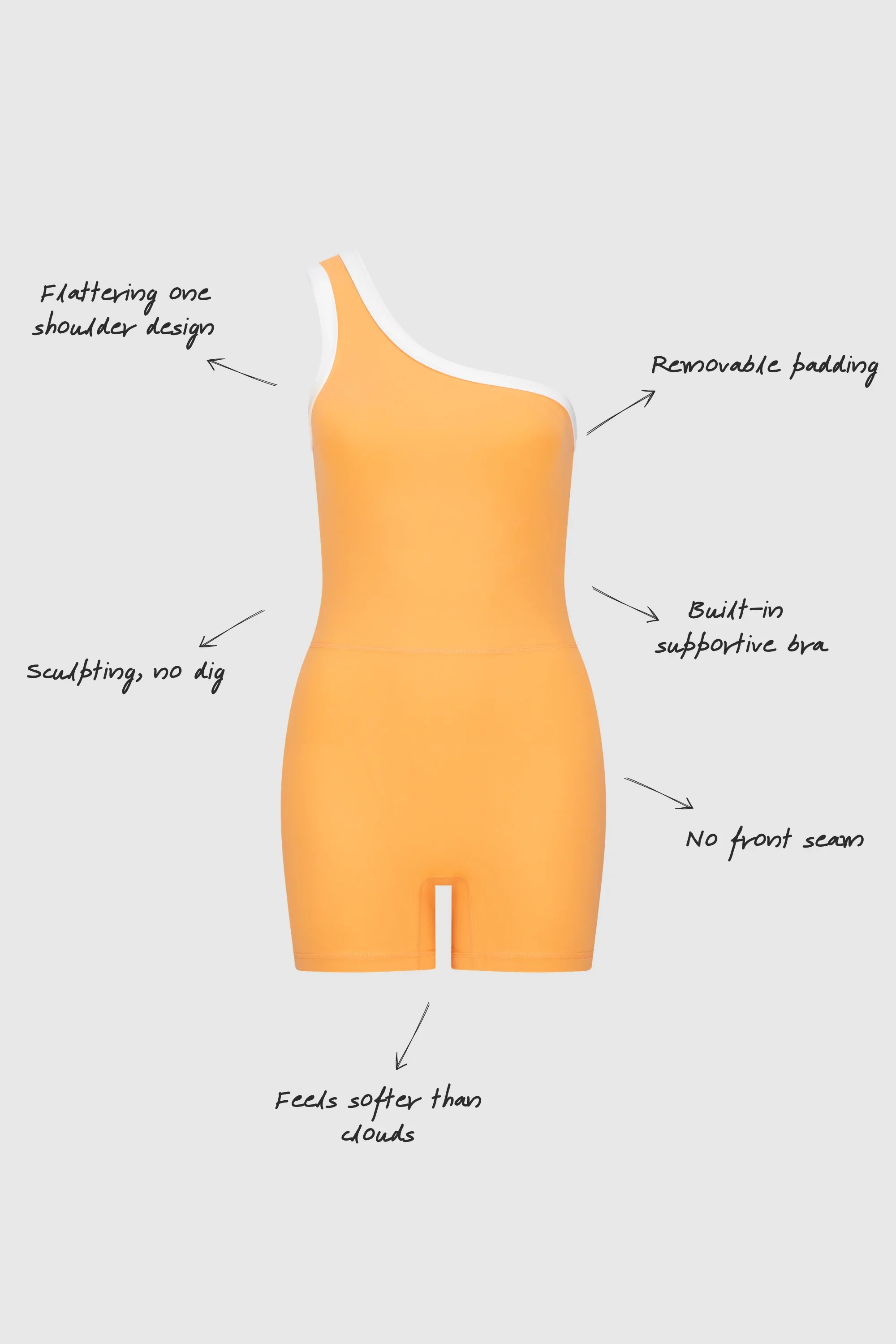 ALLFENIX CloudCore™ Contrast One Shoulder Unitard - Orange - Image 6