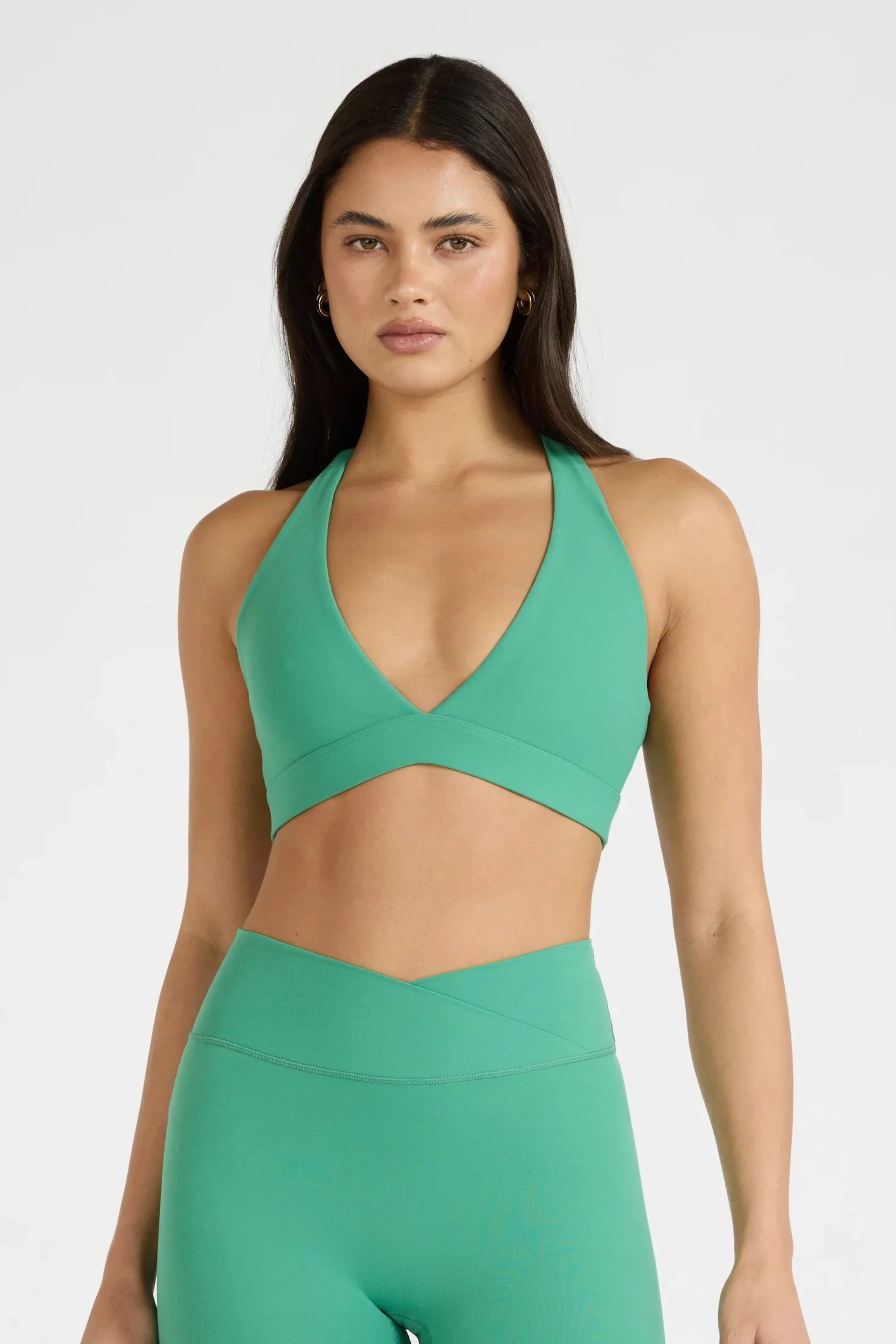ALLFENIX CloudCore™ Deep V-Neck Sports Bra - Matcha