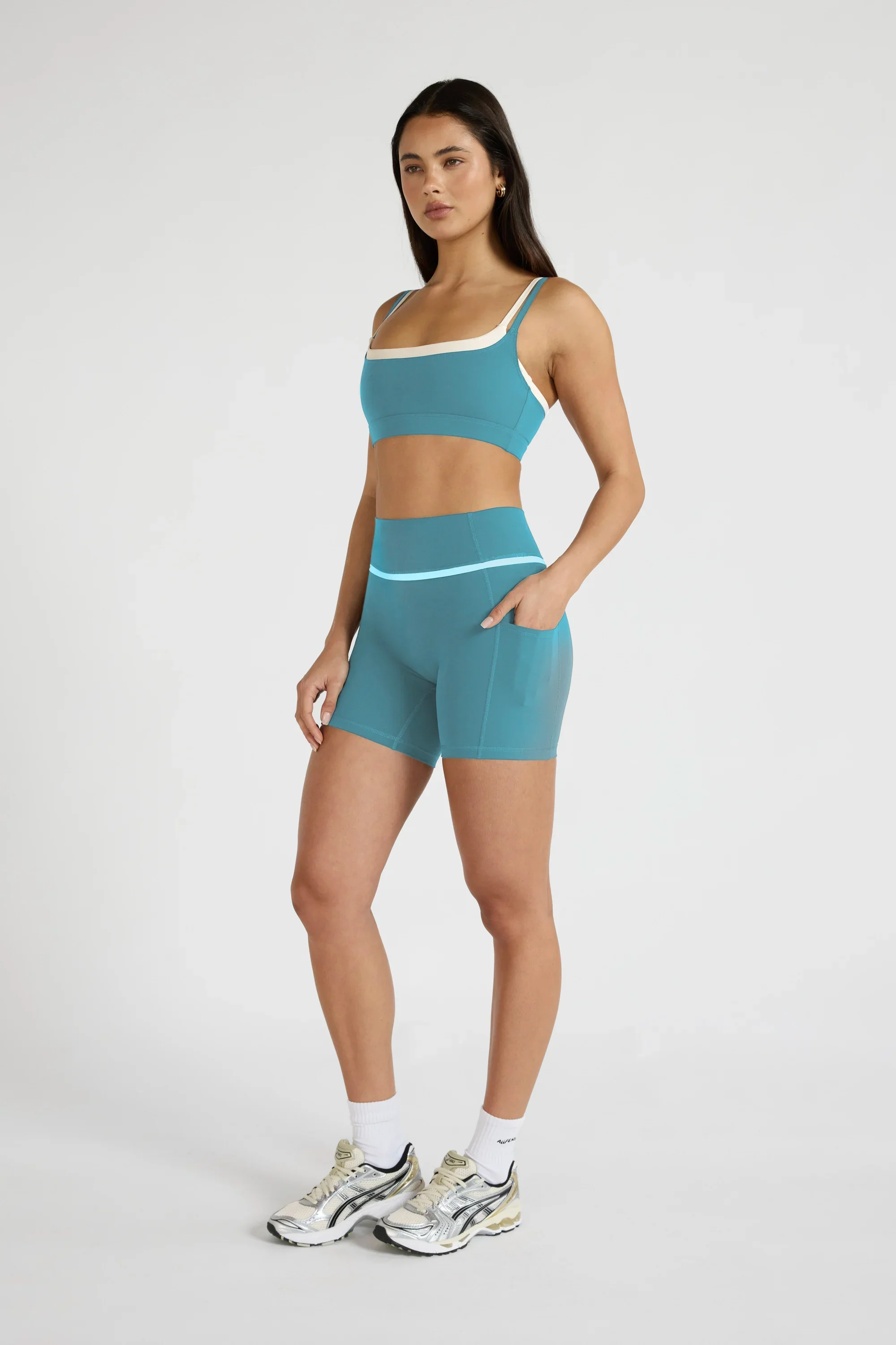ALLFENIX CloudCore™ Contrast Double Layer Sports Bra - Lagoon - Image 4