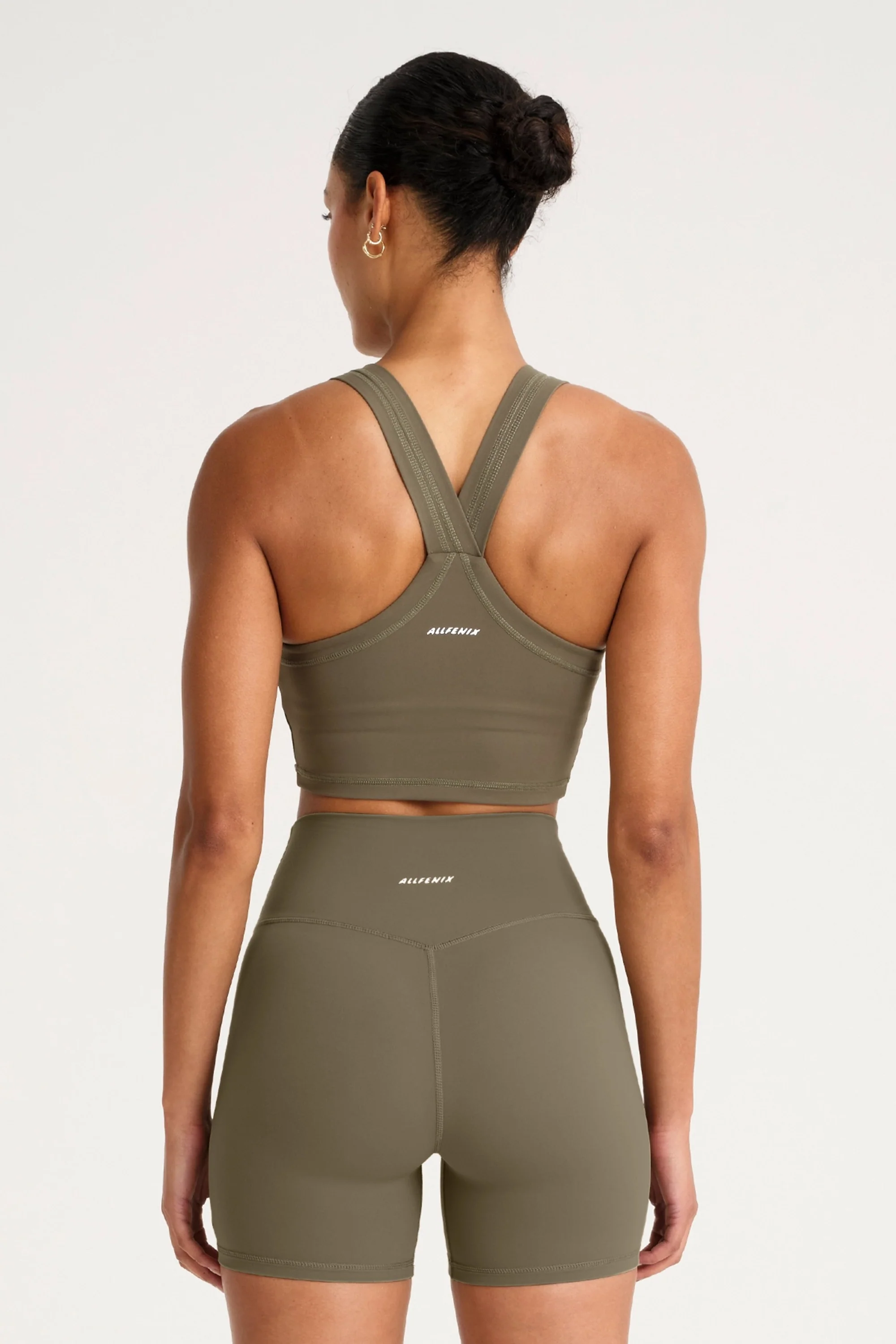 ALLFENIX CloudCore™ High Neck Longline Sports Bra - Olive - Image 2