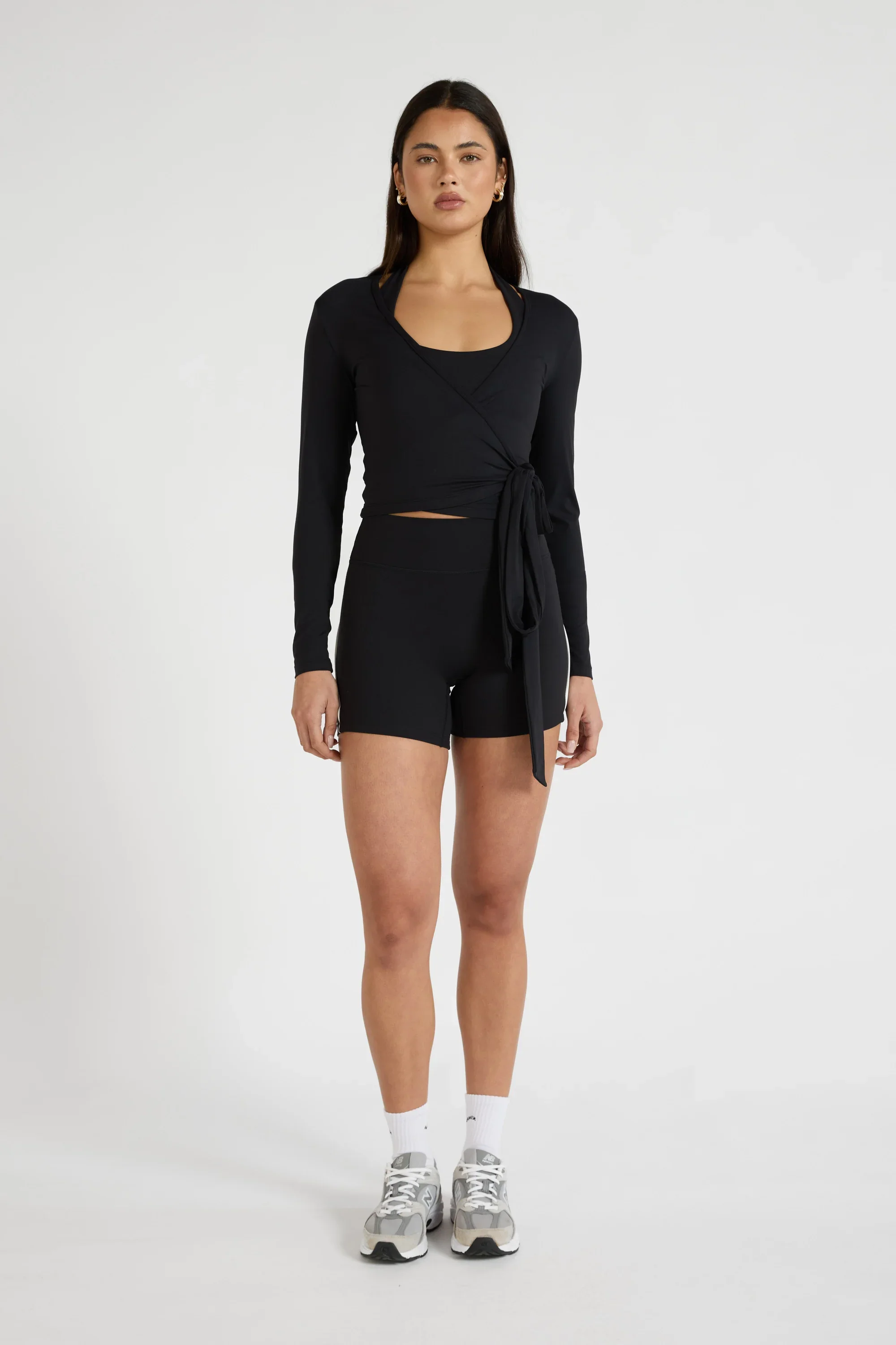 ALLFENIX CloudCore™ Lite Long Sleeve Wrap Top - Black - Image 3