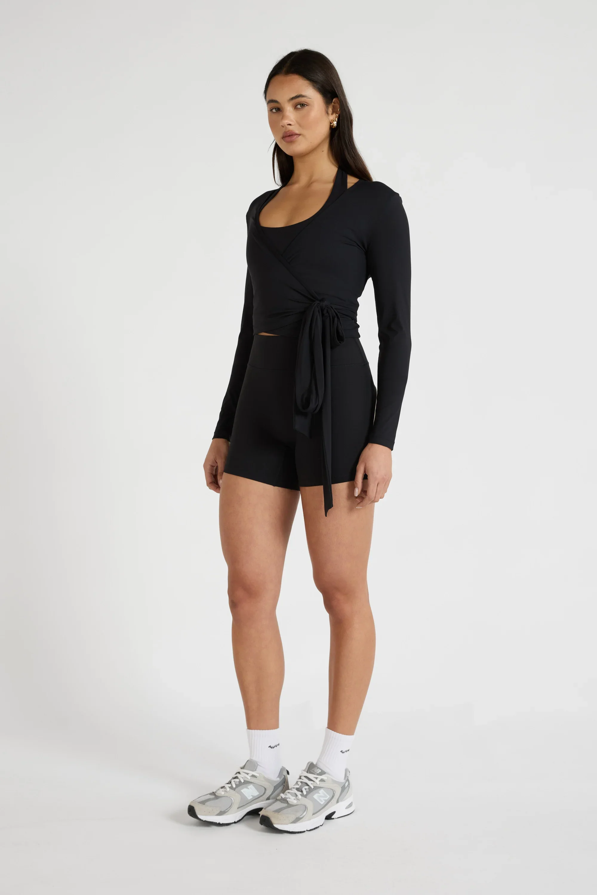 ALLFENIX CloudCore™ Lite Long Sleeve Wrap Top - Black - Image 4