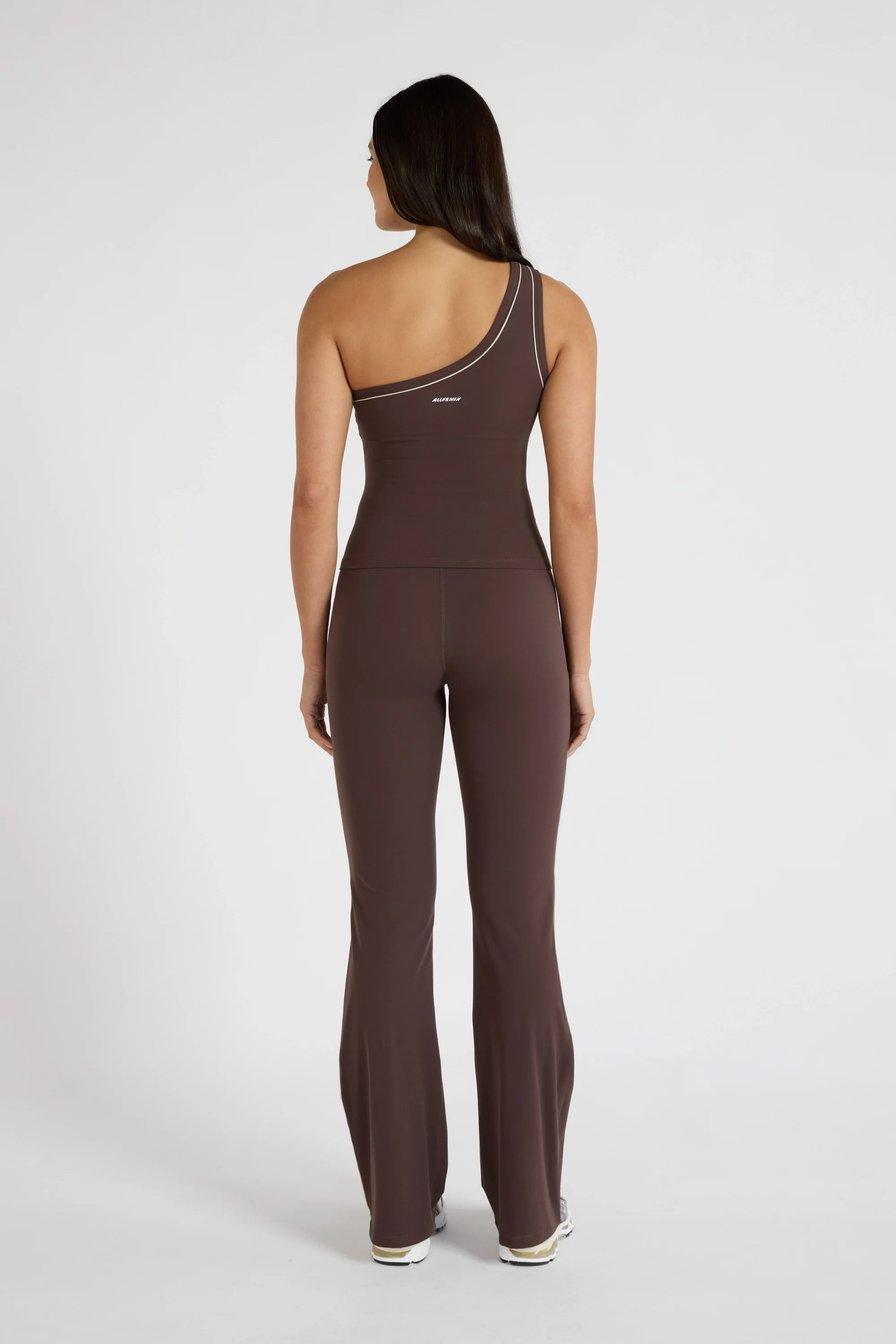 ALLFENIX CloudCore™ One Shoulder Contrast Piping Tank - Espresso - Image 6