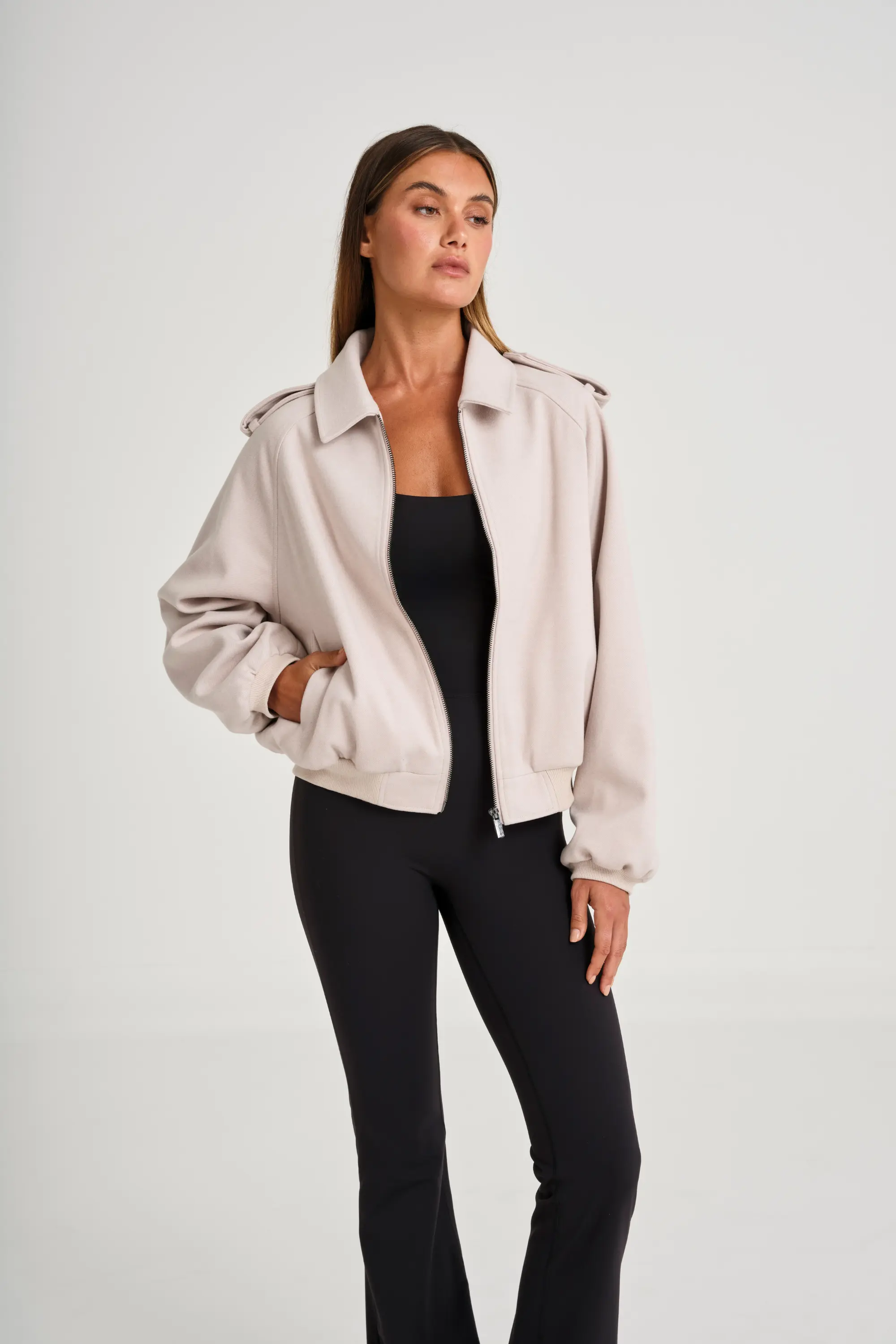 ALLFENIX Signature Bomber Jacket - Stone - Image 6