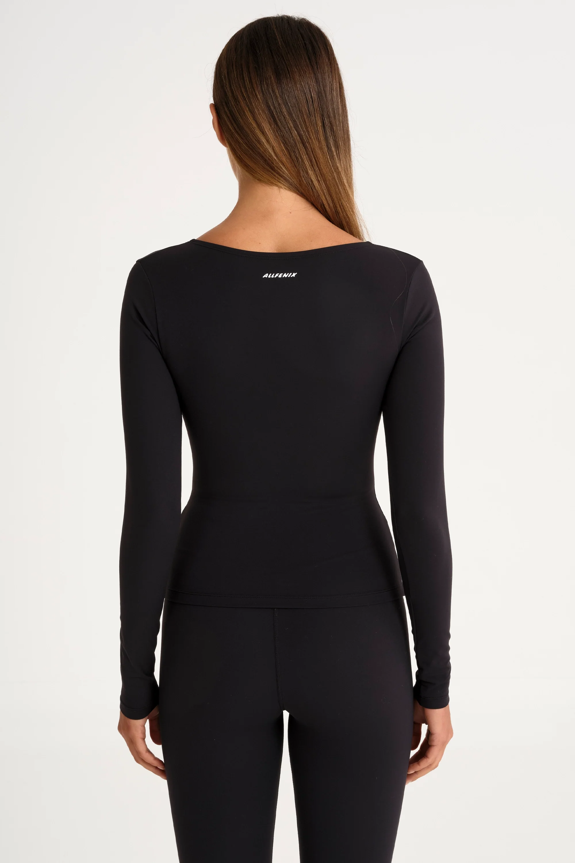 ALLFENIX CloudCore™ Lite Ruched V-Neck Long Sleeve - Black - Image 2