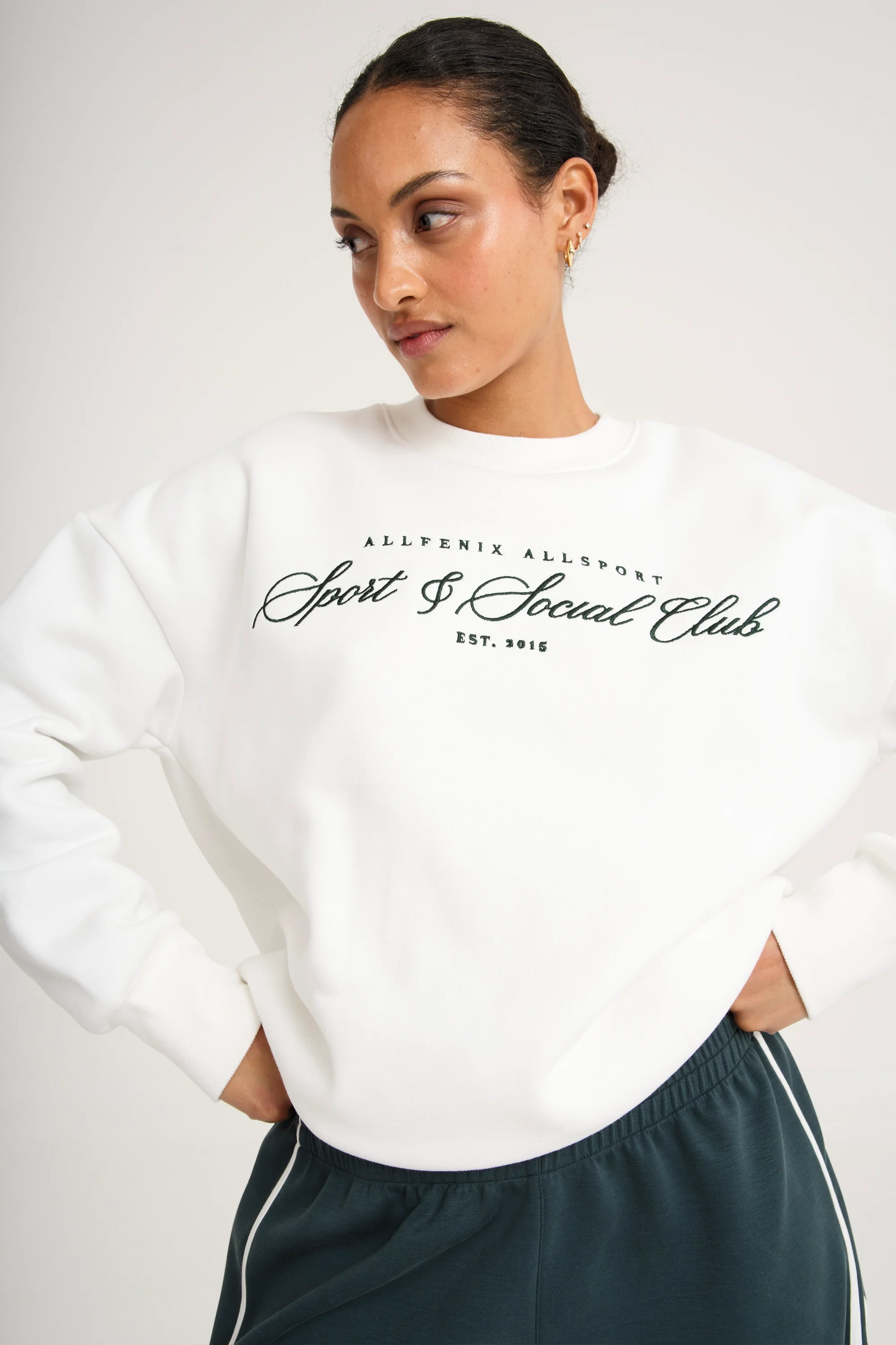 Collegiate Graphic Crew Neck Jumper - White - Image 6