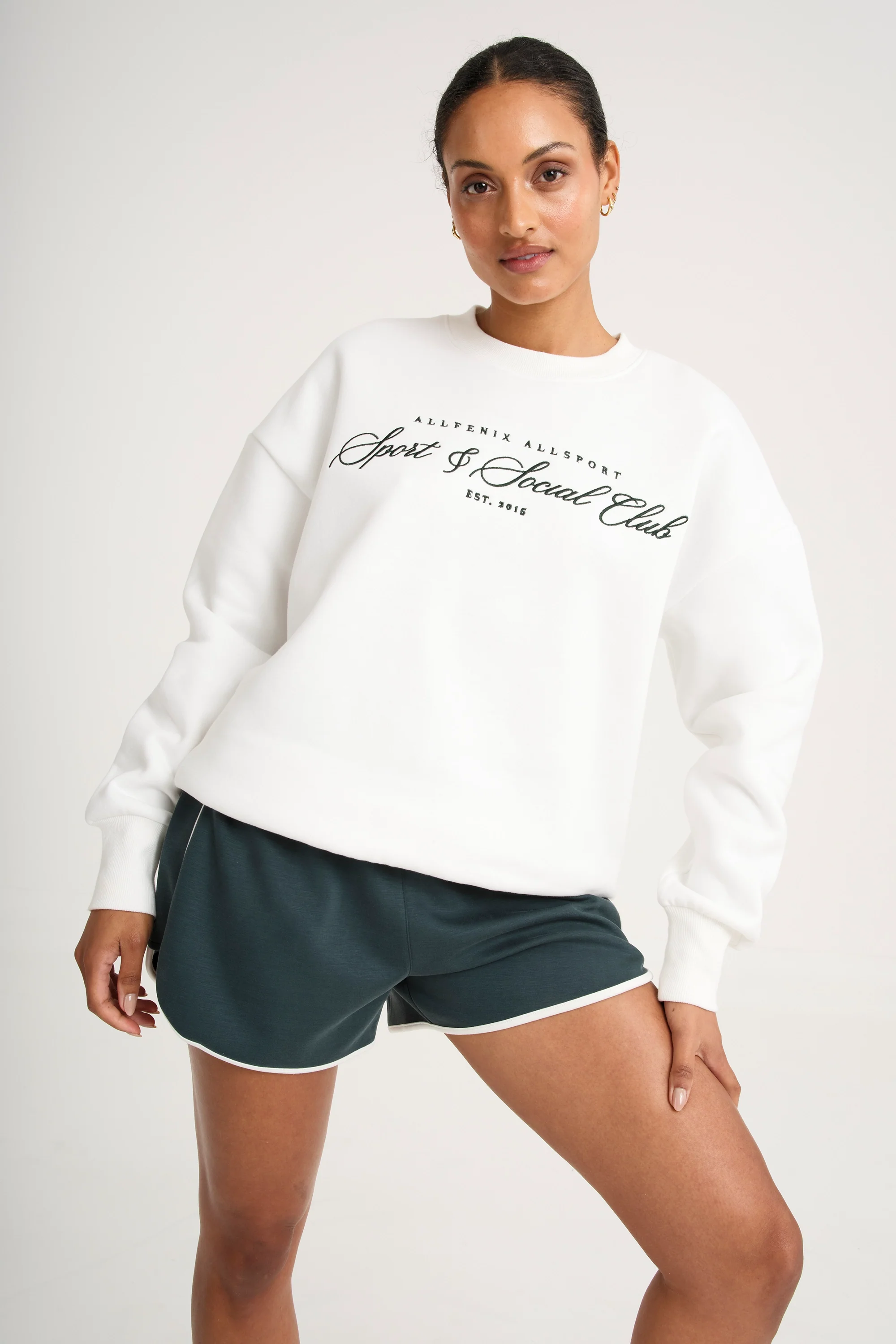 Collegiate Graphic Crew Neck Jumper - White - Image 8
