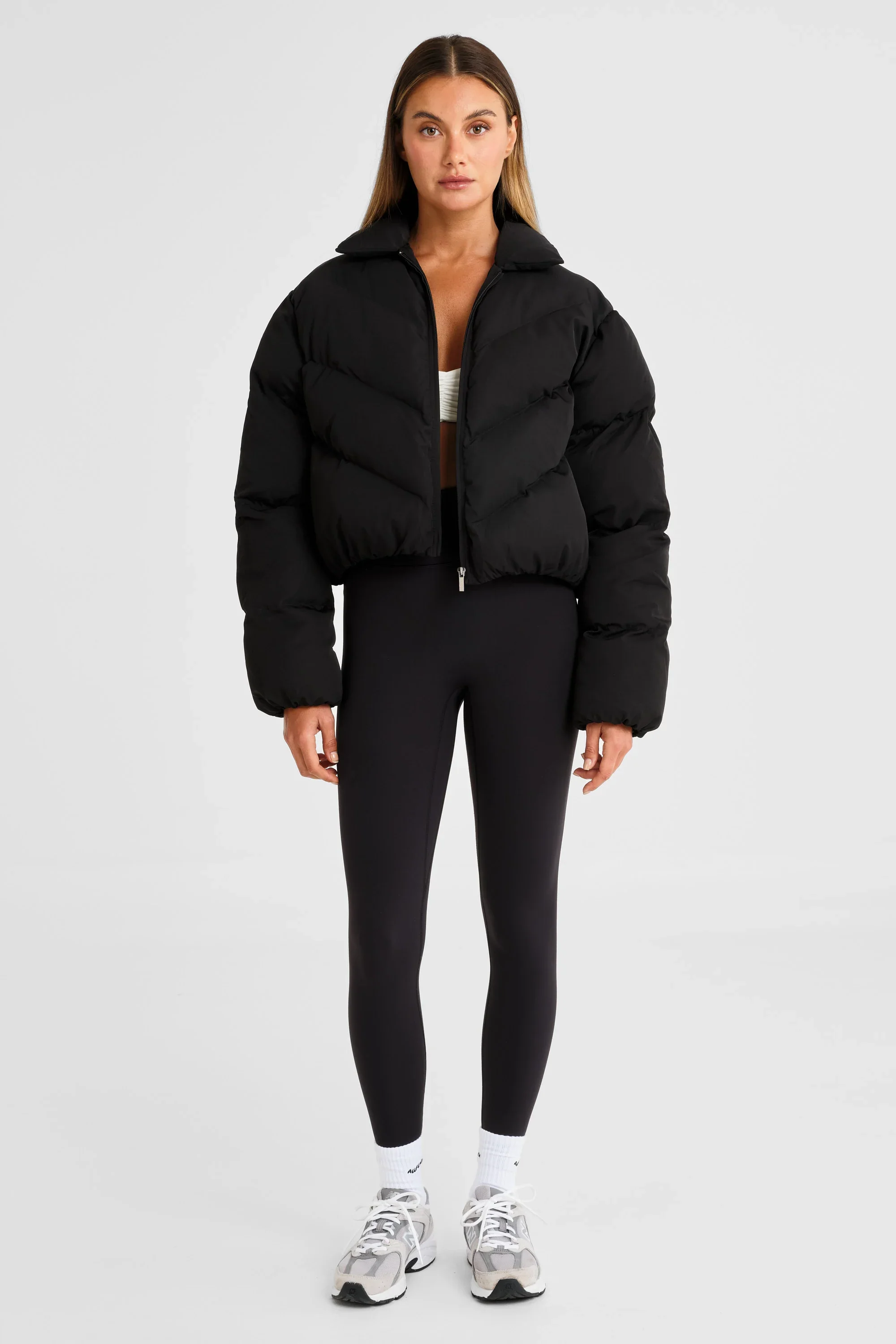 ALLFENIX Cropped Puffer Jacket - Black - Image 3