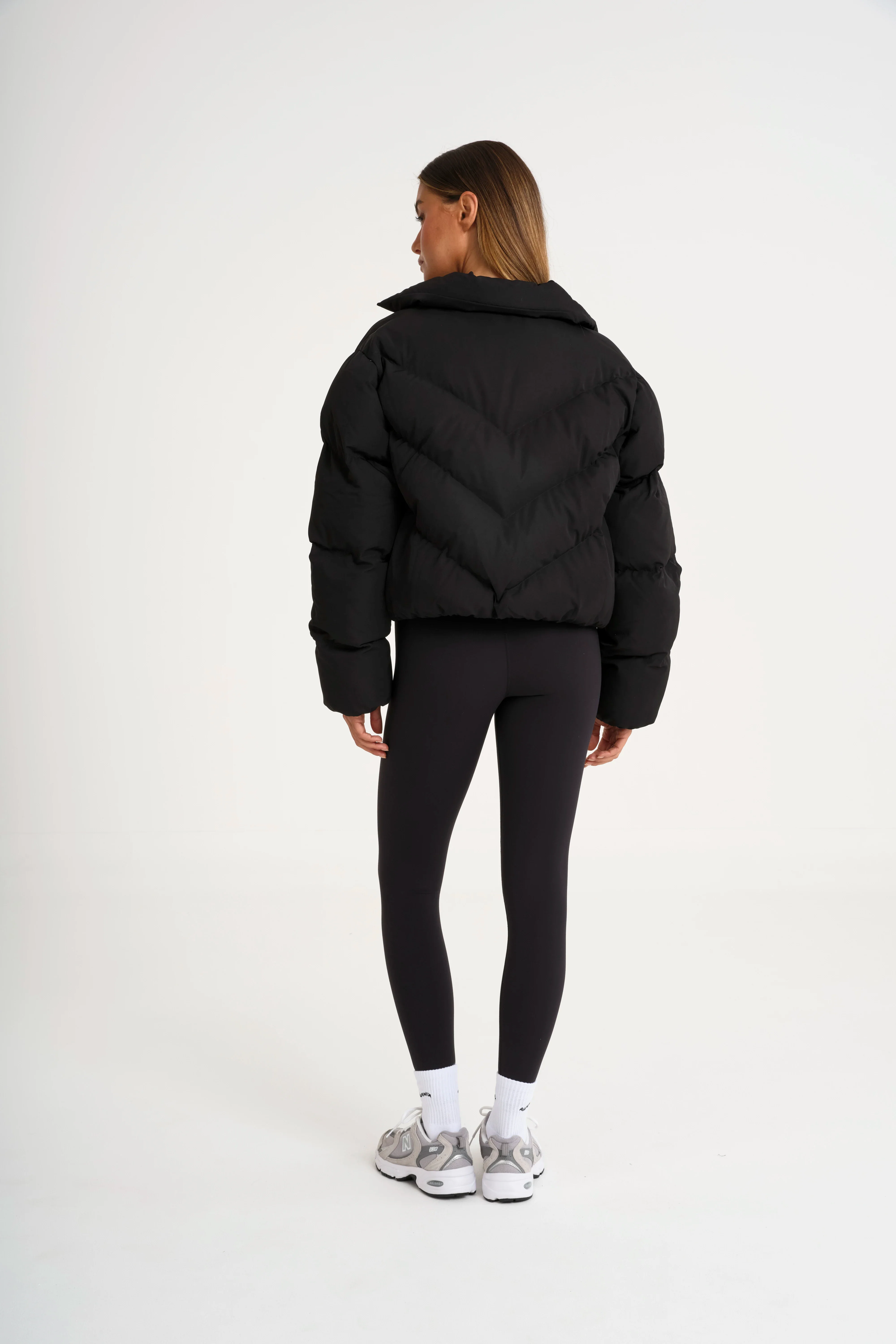 ALLFENIX Cropped Puffer Jacket - Black - Image 5