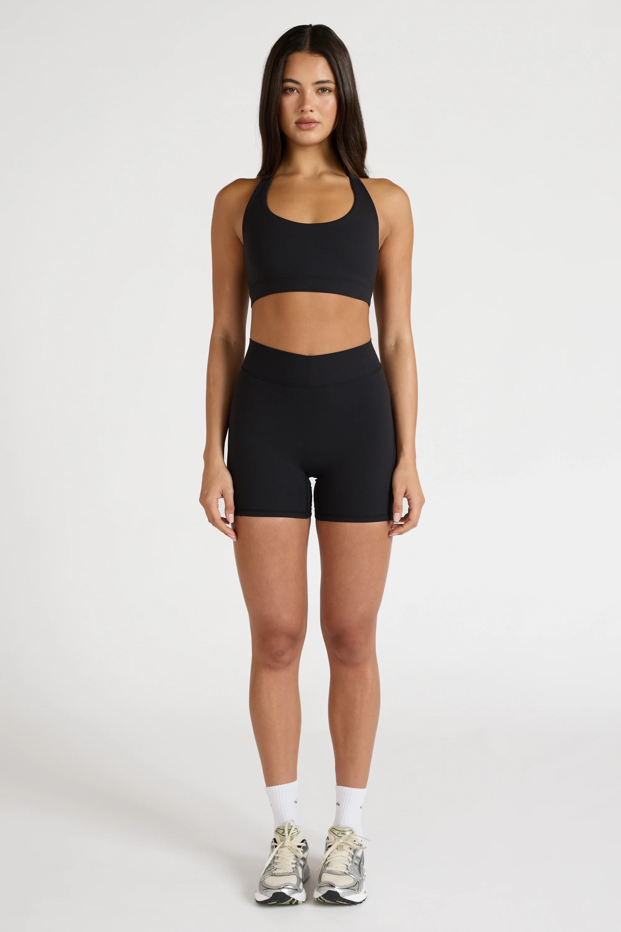 EcoSculpt Halter Sports Bra - Black - Image 3