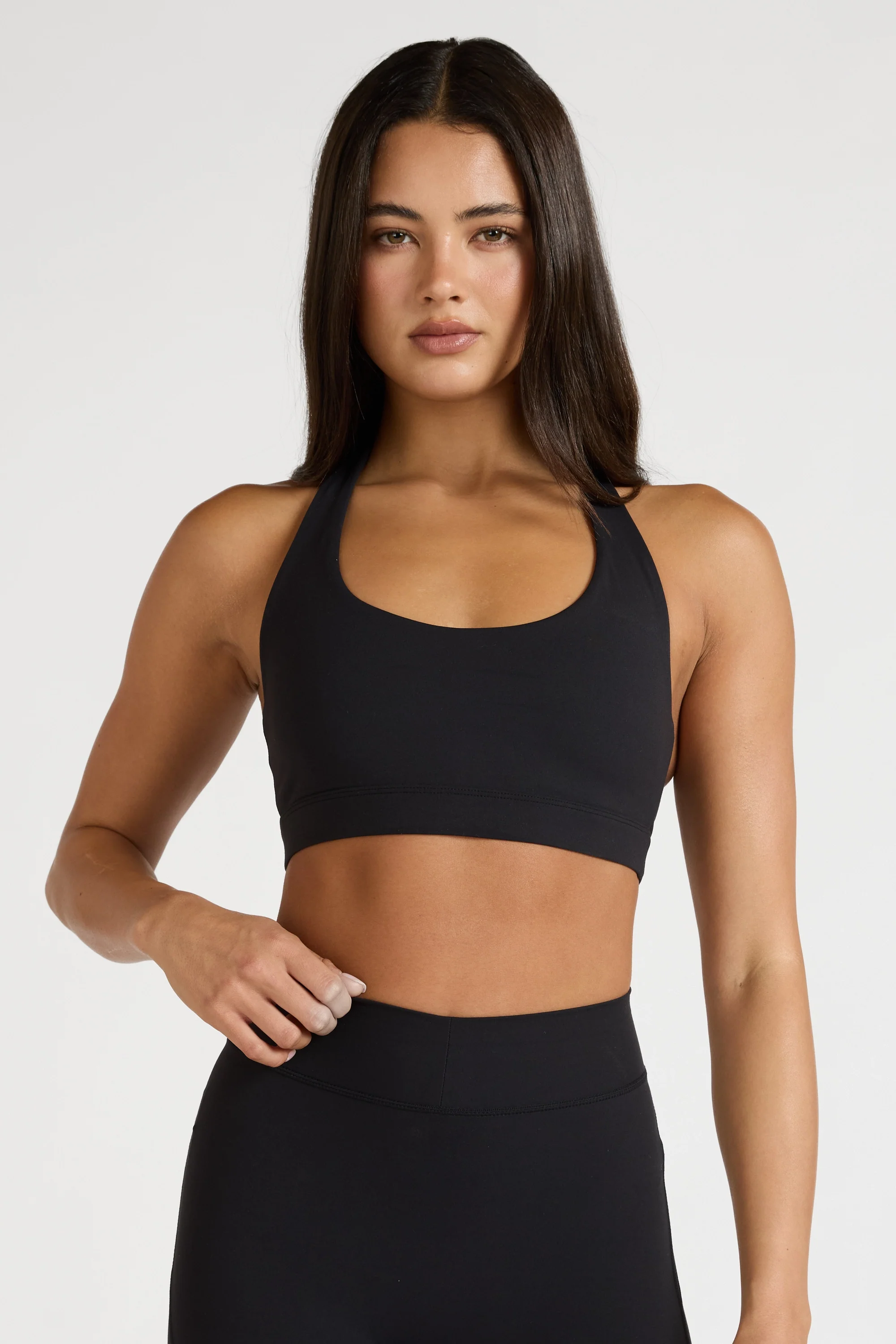 EcoSculpt Halter Sports Bra - Black - Image 6