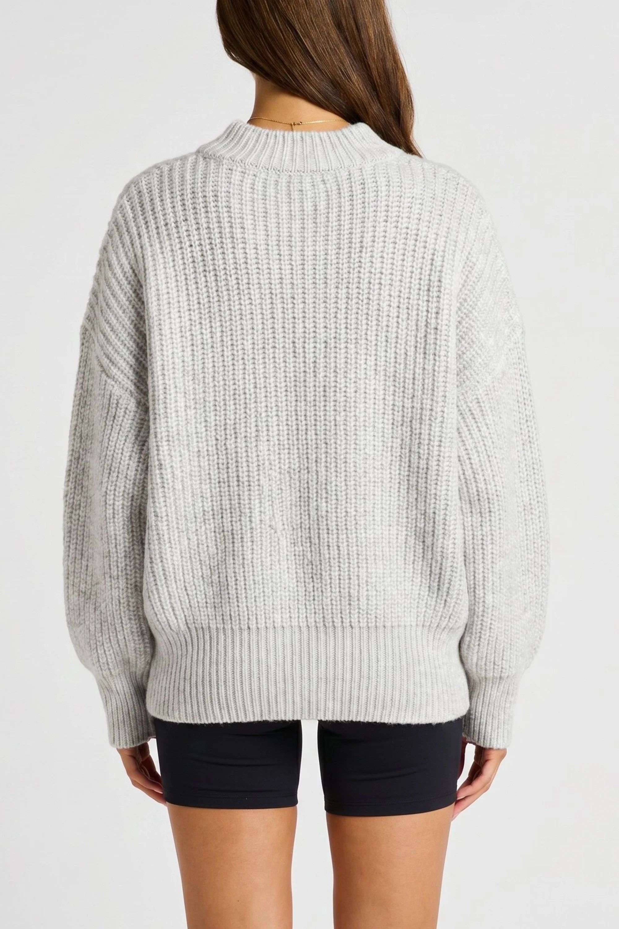 Funnel Neck Knit - Grey - Image 4