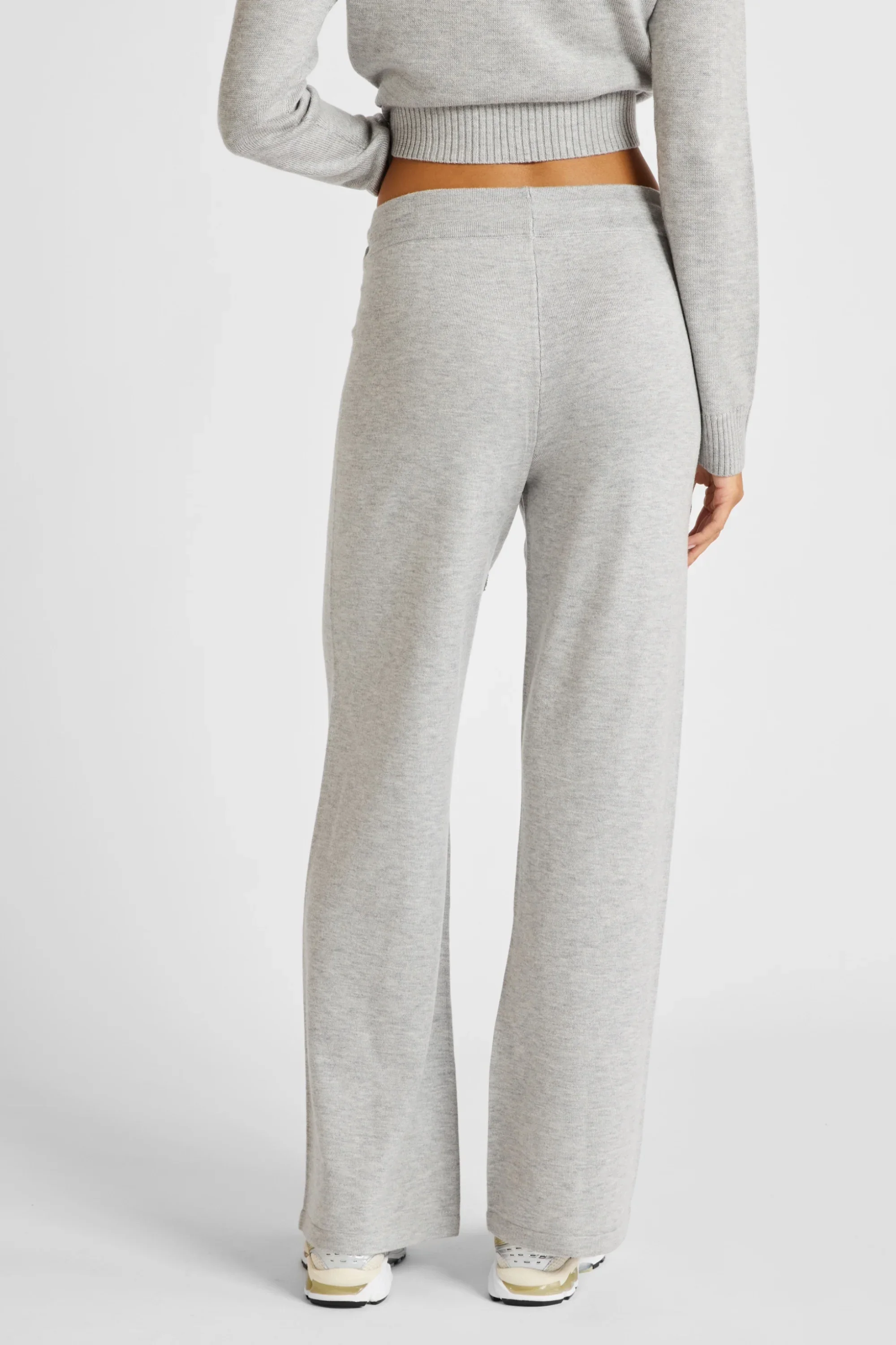 Wide Leg Knit Pant - Grey Marle - Image 2