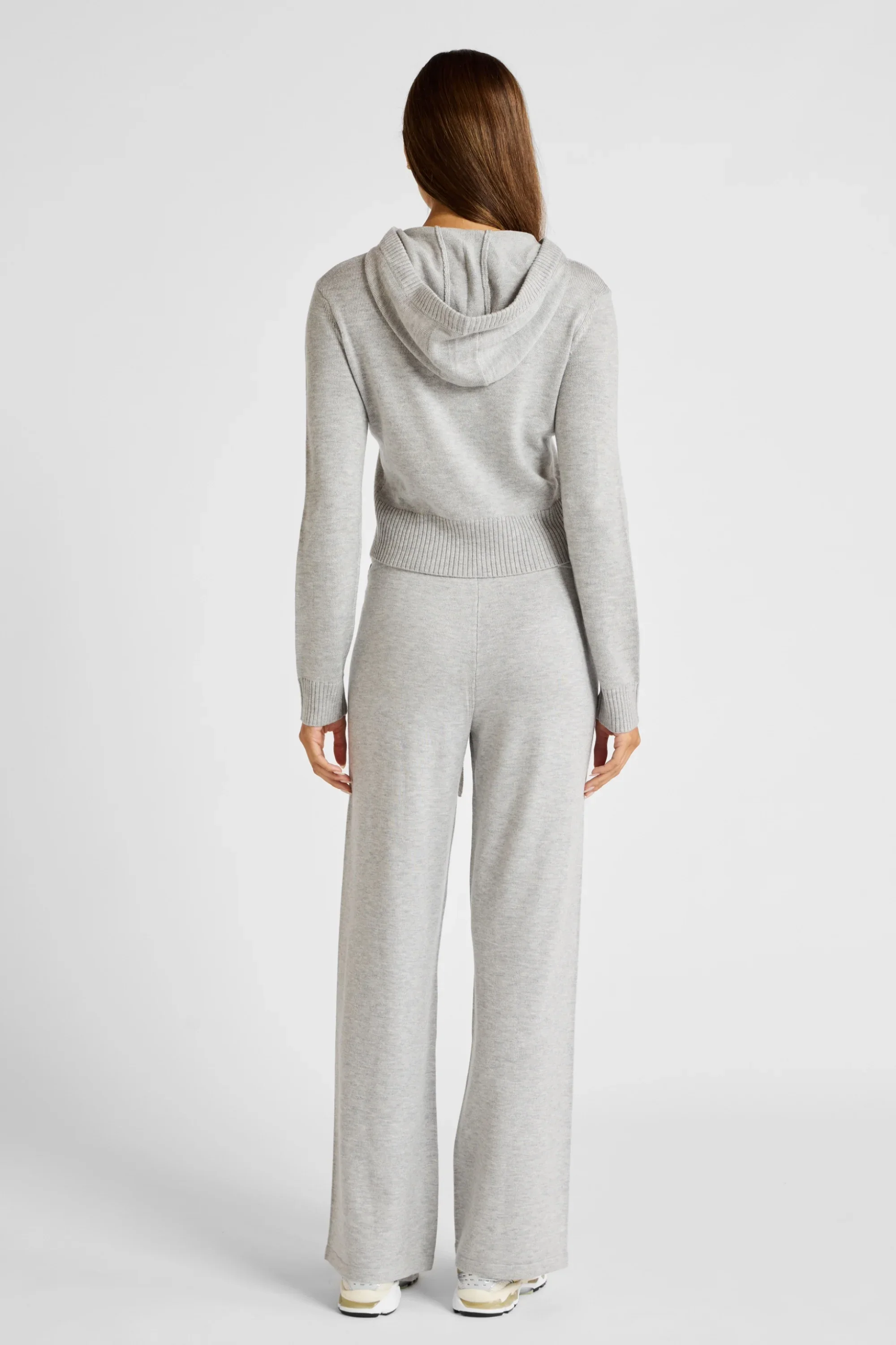 Wide Leg Knit Pant - Grey Marle - Image 5