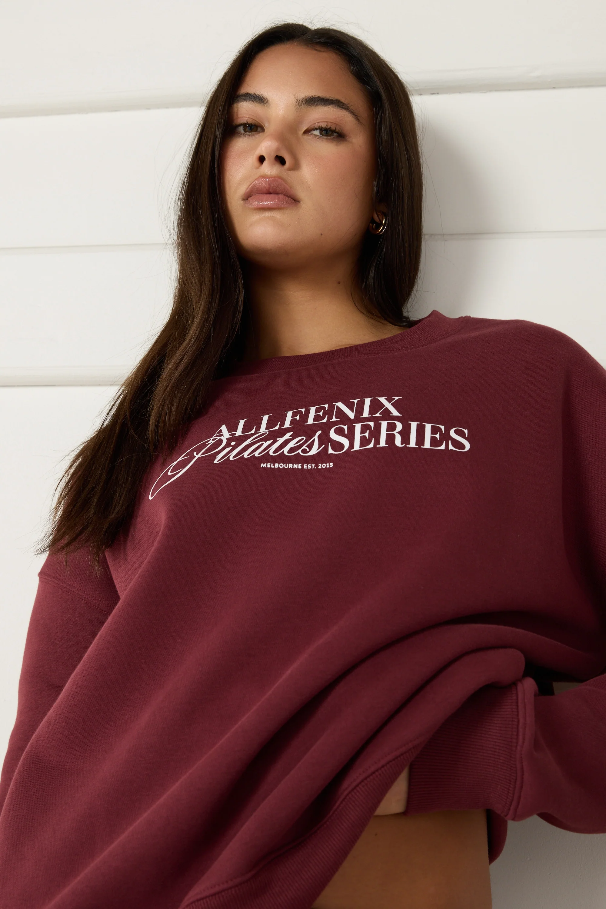 Pilates Series Crew Jumper - Burgundy - Image 7