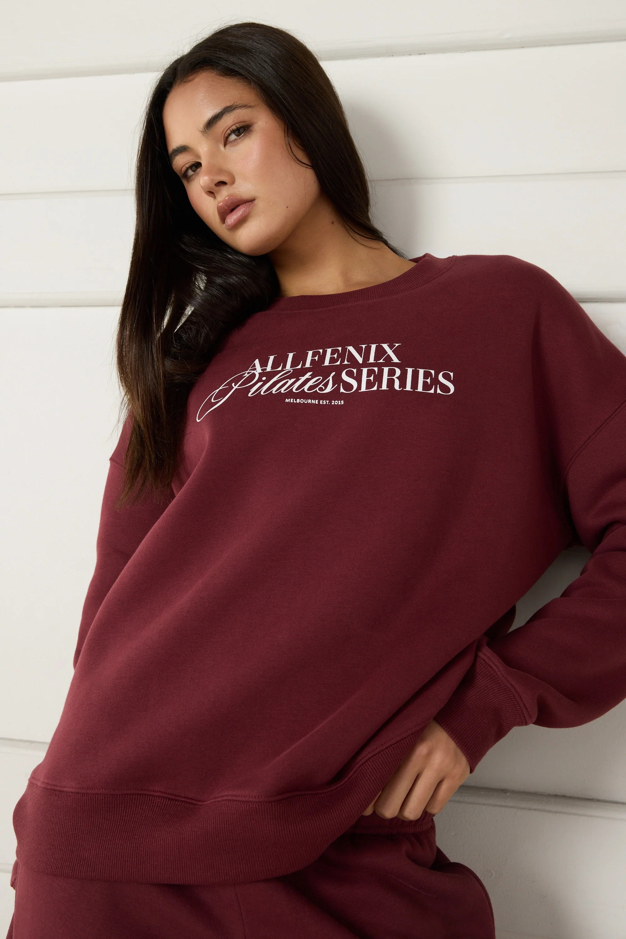 Pilates Series Crew Jumper - Burgundy - Image 8