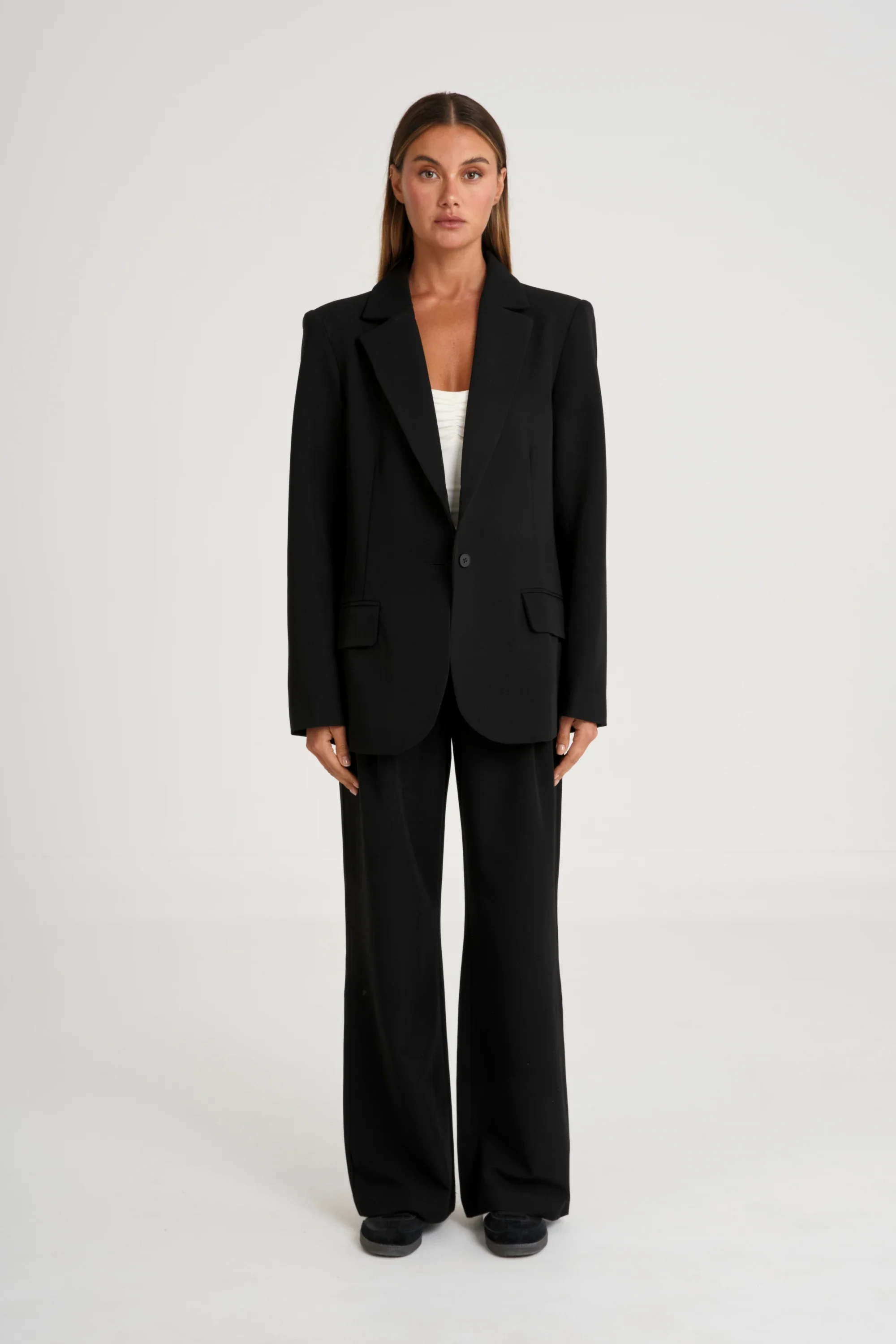 Pin Tuck Longline Pant - Black - Image 6