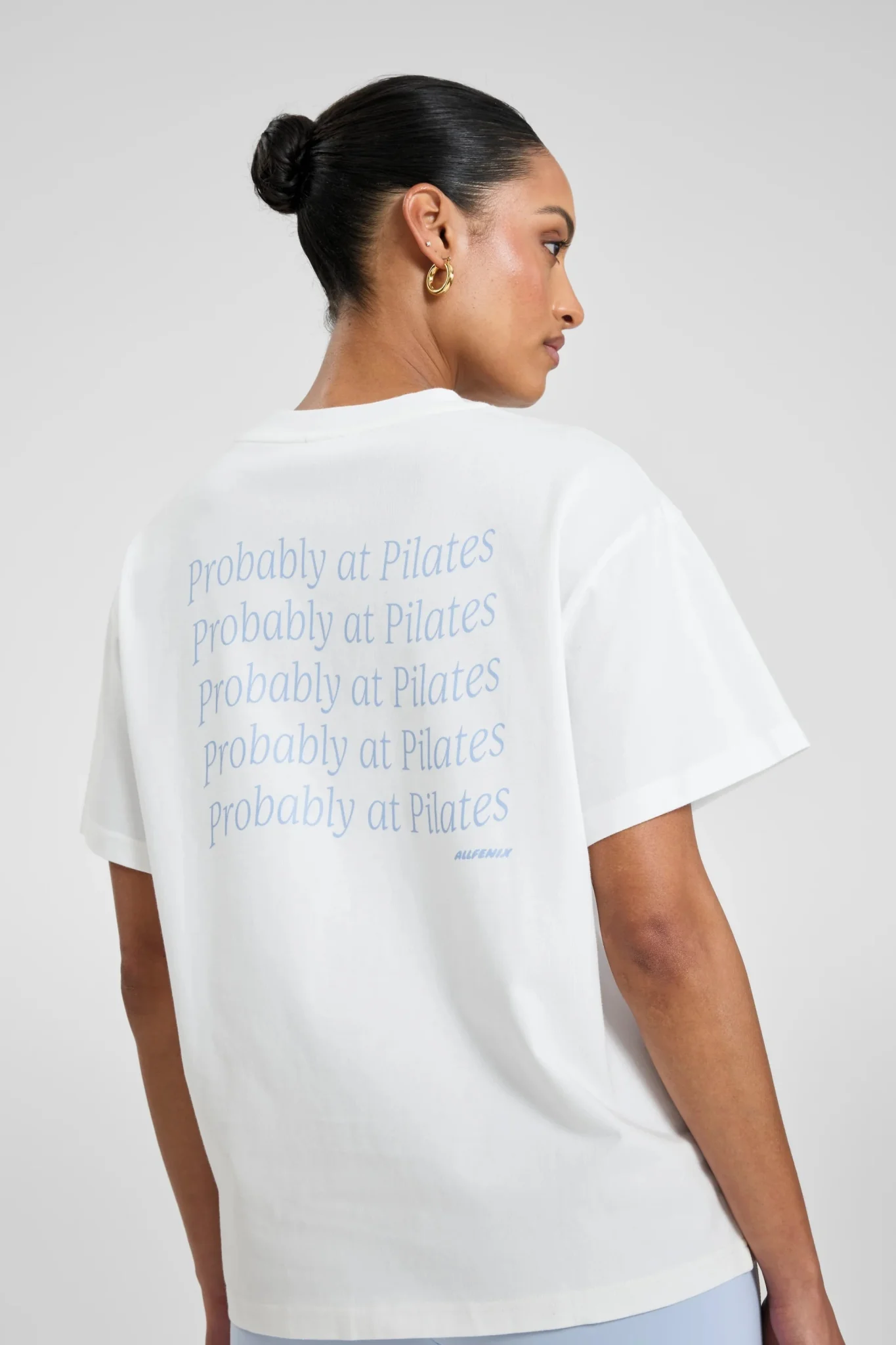 ALLFENIX Probably at Pilates Tee - Sky Blue - Image 5