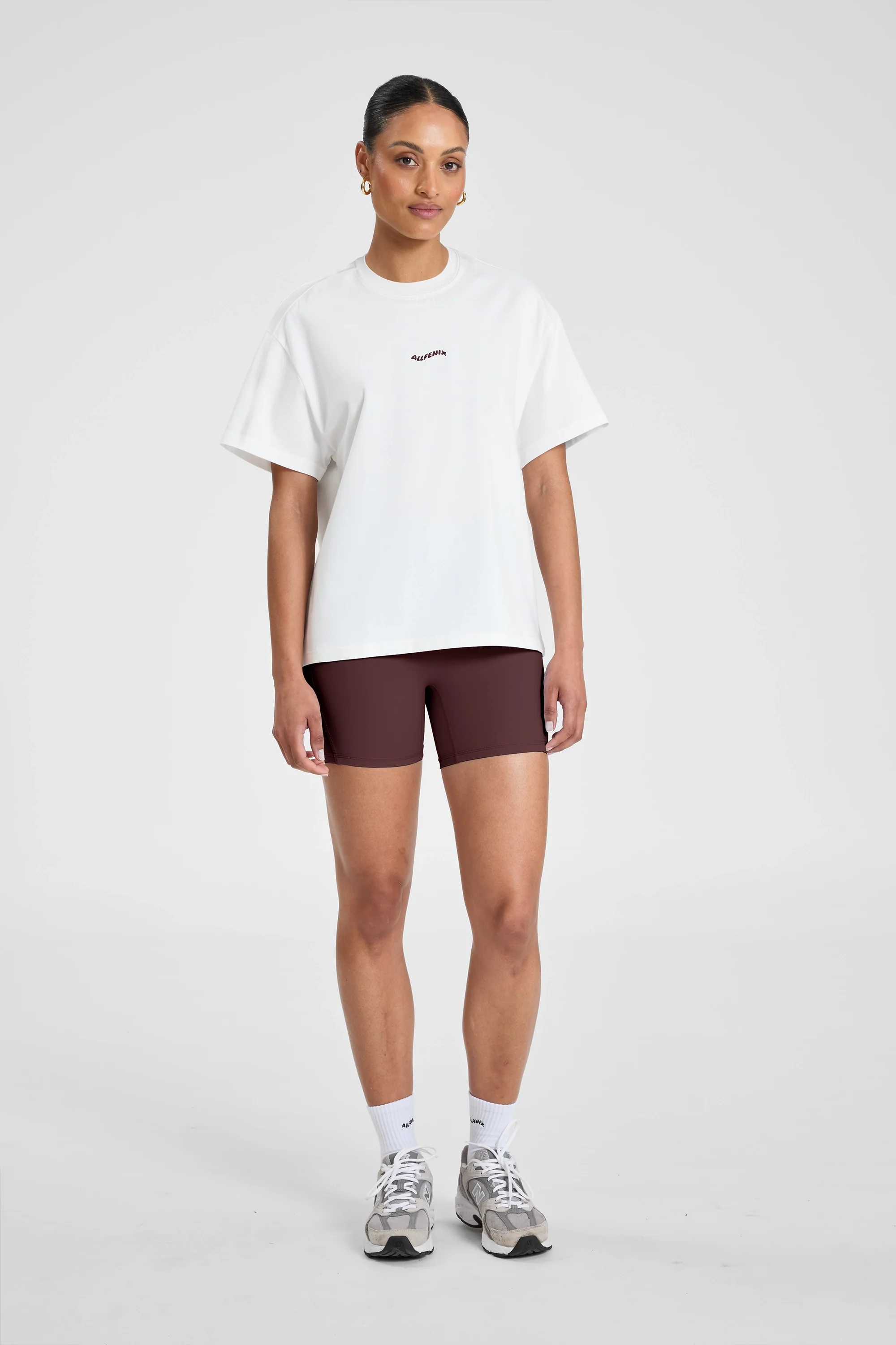 ALLFENIX Probably at Pilates Tee - White/Espresso - Image 4
