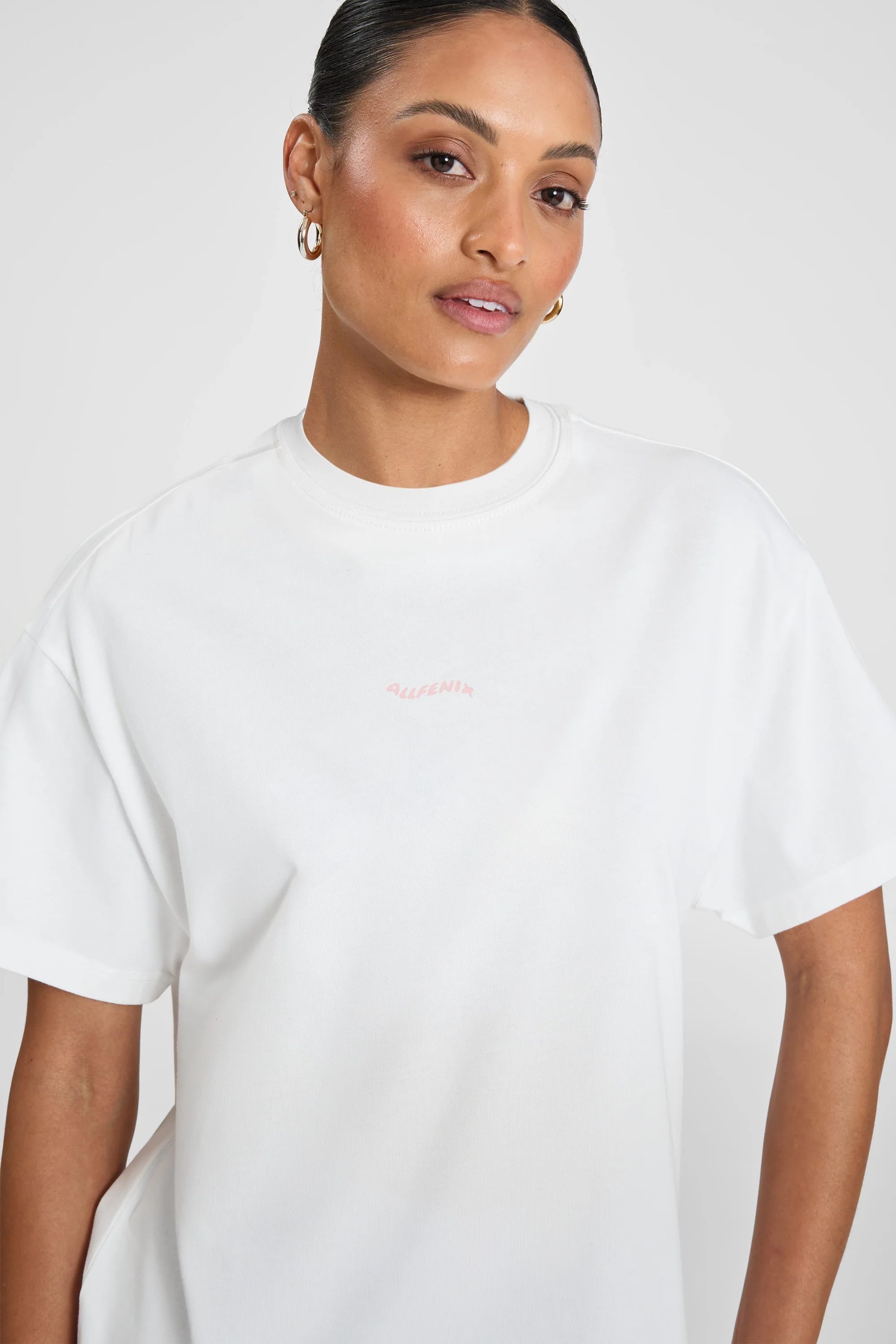 ALLFENIX Probably at Pilates Tee - White/Pink - Image 3