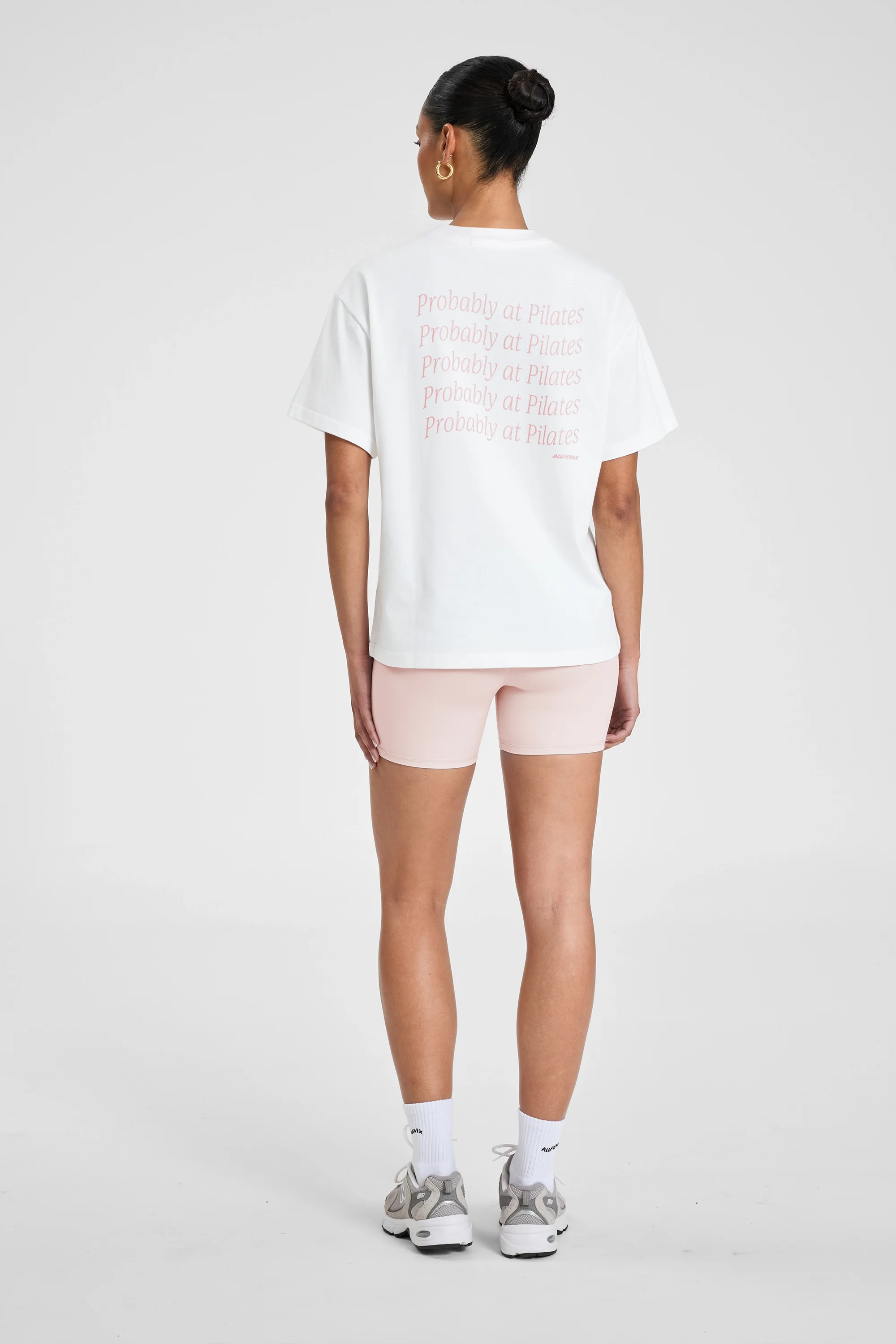 ALLFENIX Probably at Pilates Tee - White/Pink - Image 6