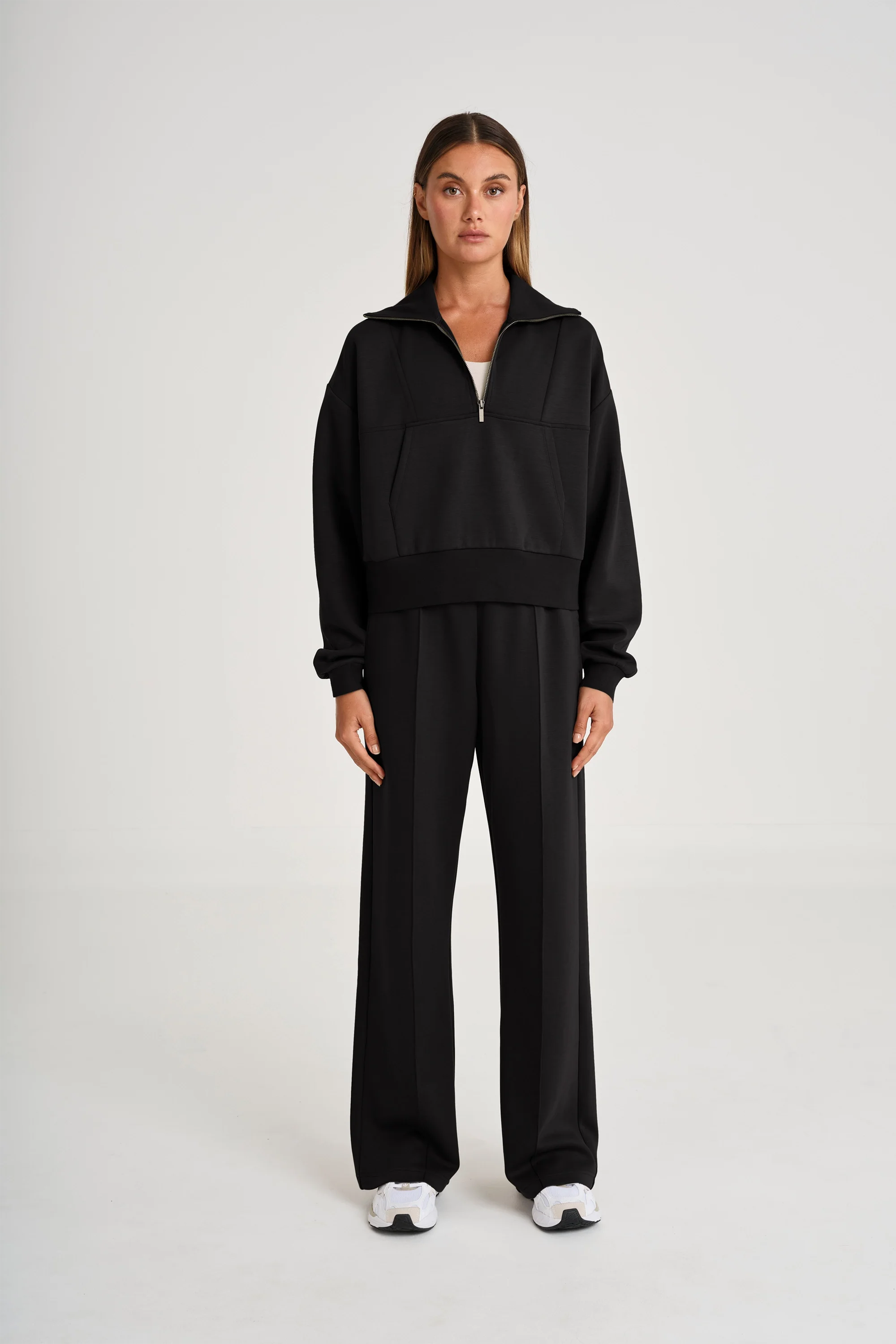 Soft Luxury 1/4 Zip Jumper - Black - Image 3