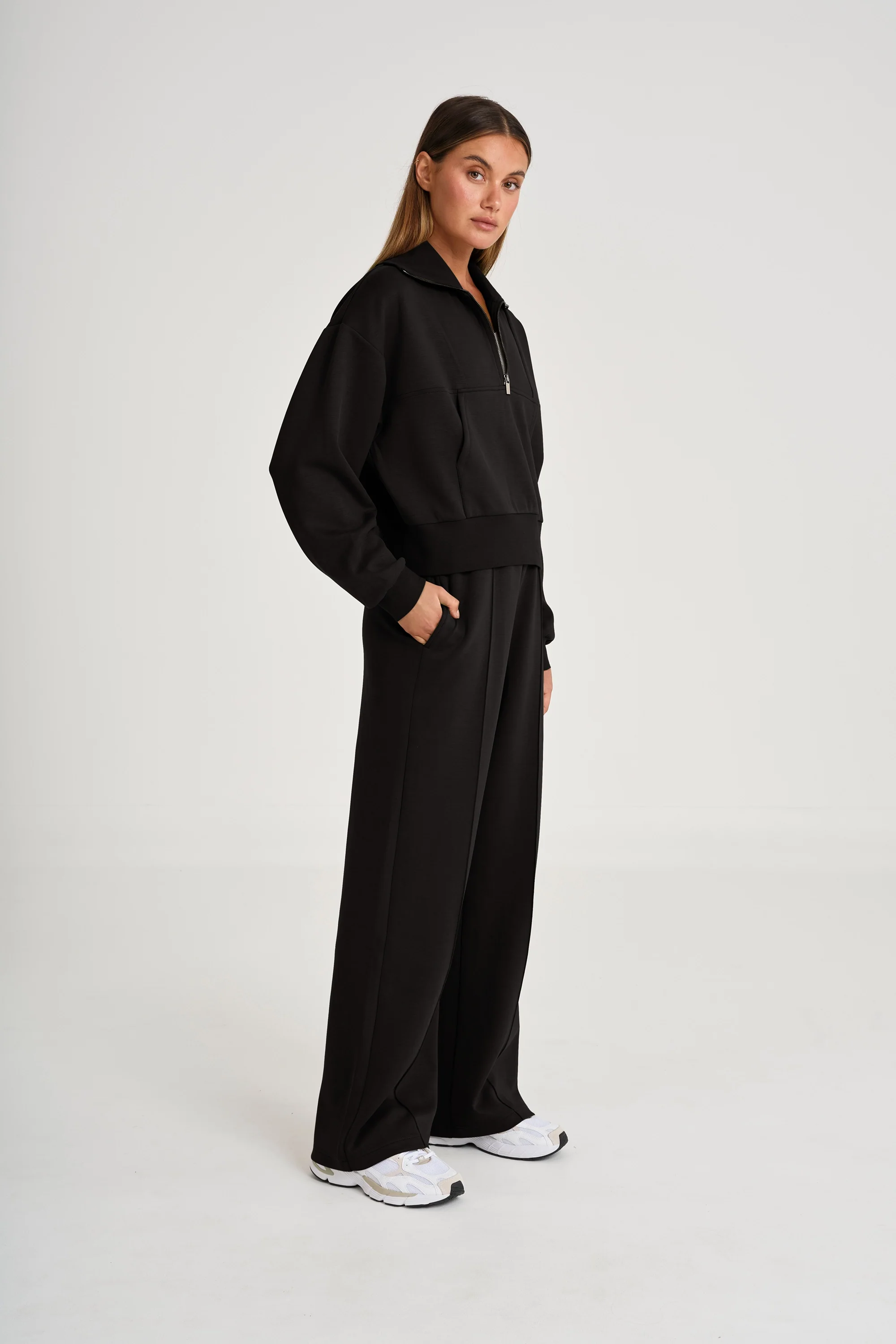 Soft Luxury 1/4 Zip Jumper - Black - Image 4