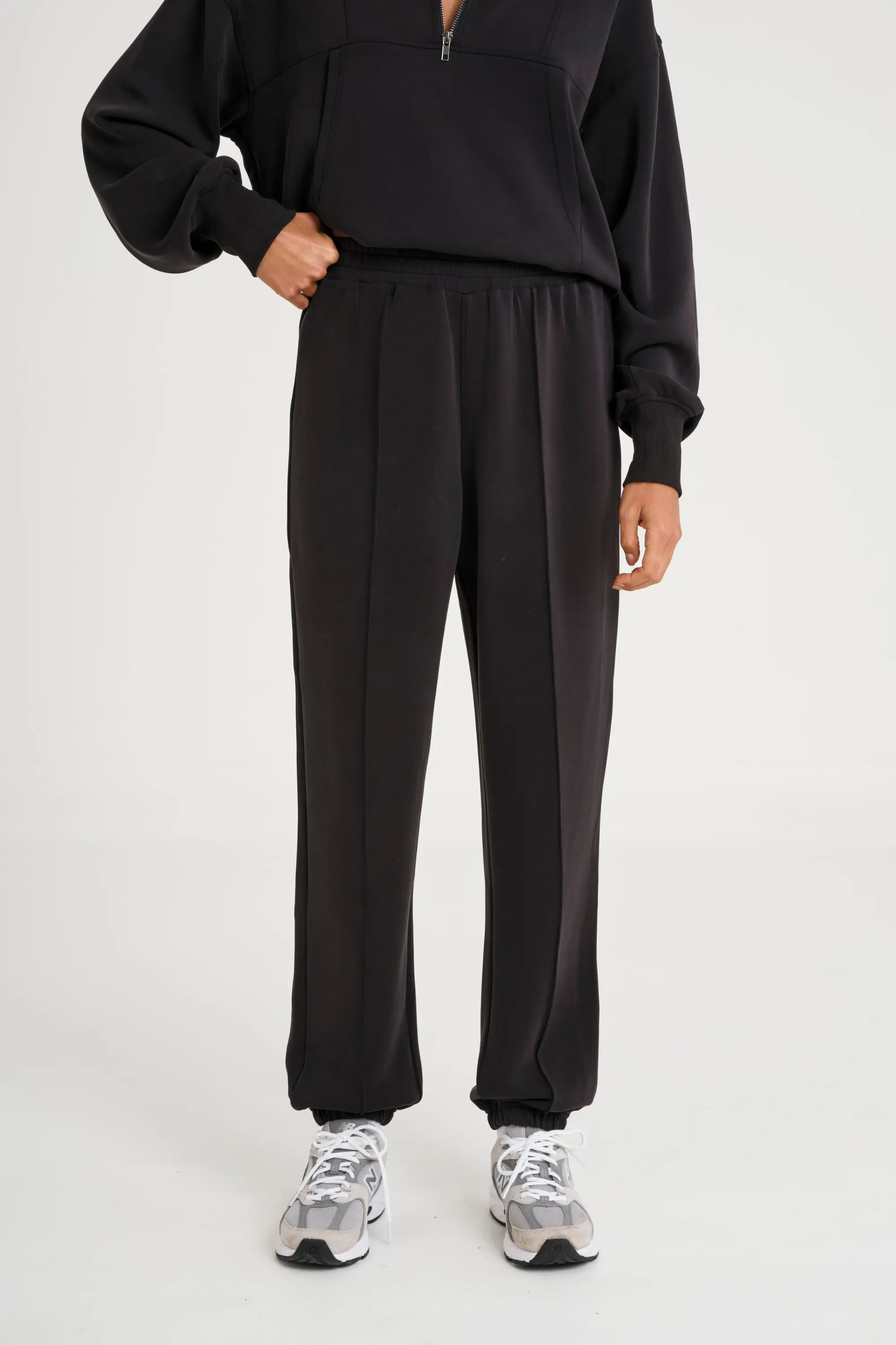 Soft Luxury Cuffed Track Pant - Black - Image 3