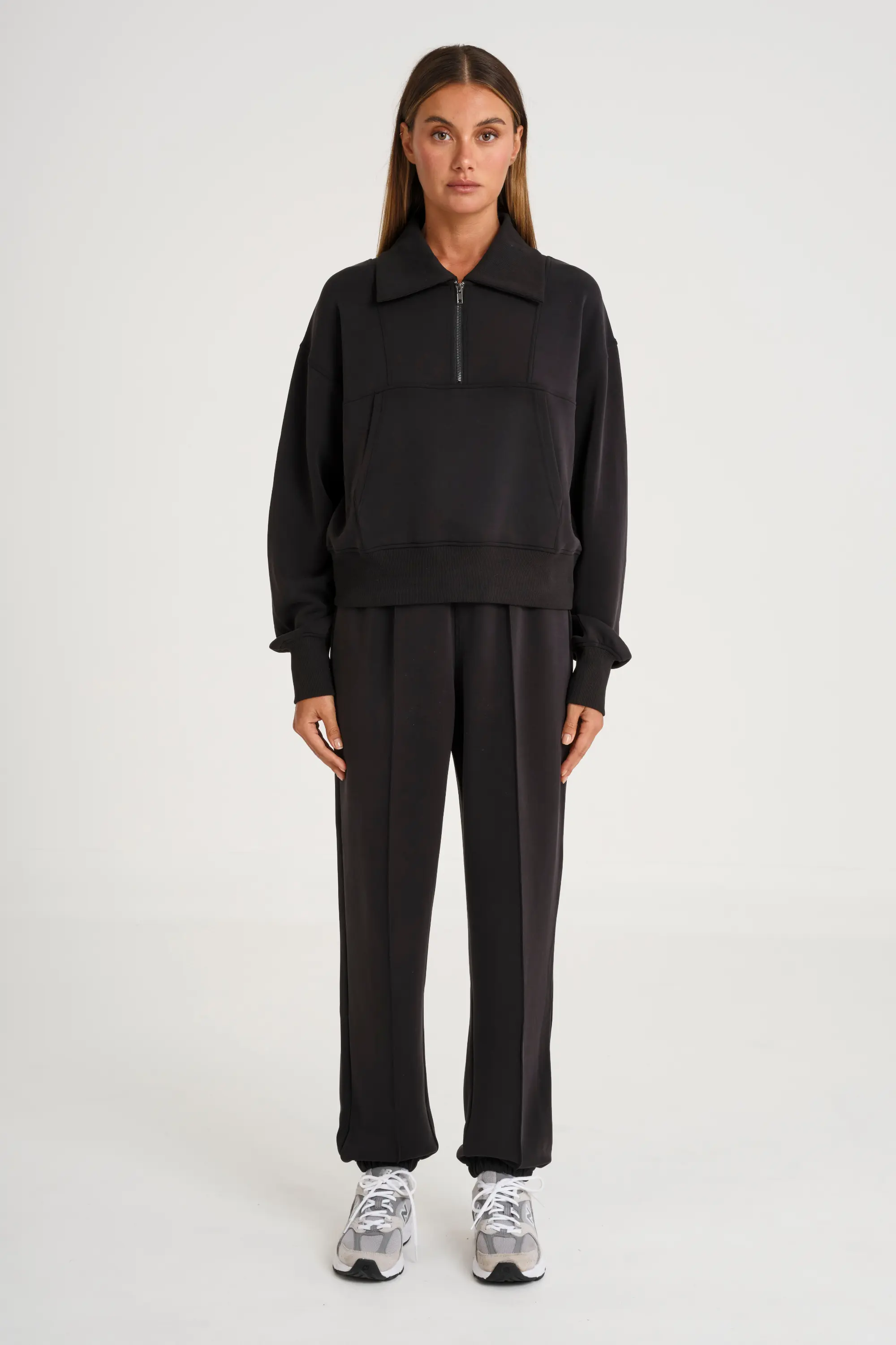 Soft Luxury Cuffed Track Pant - Black - Image 4