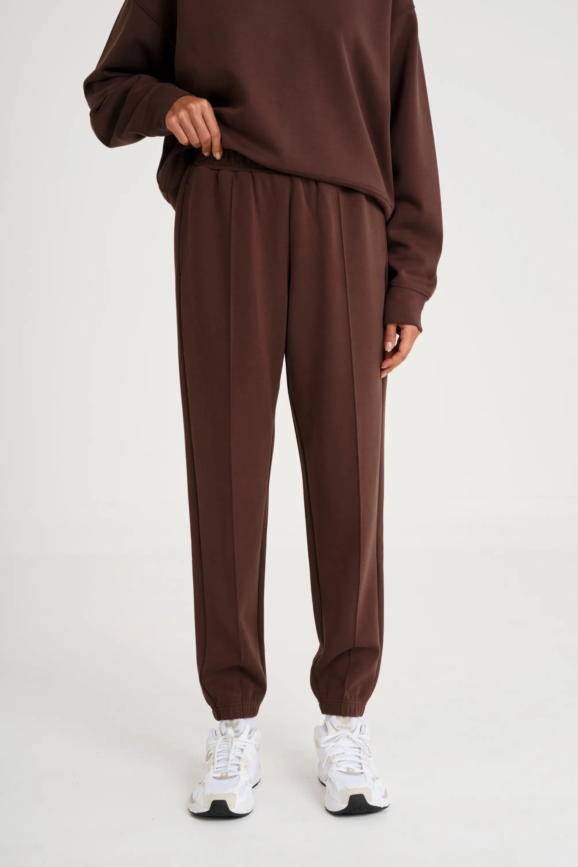 Soft Luxury Cuffed Track Pant - Espresso - Image 3