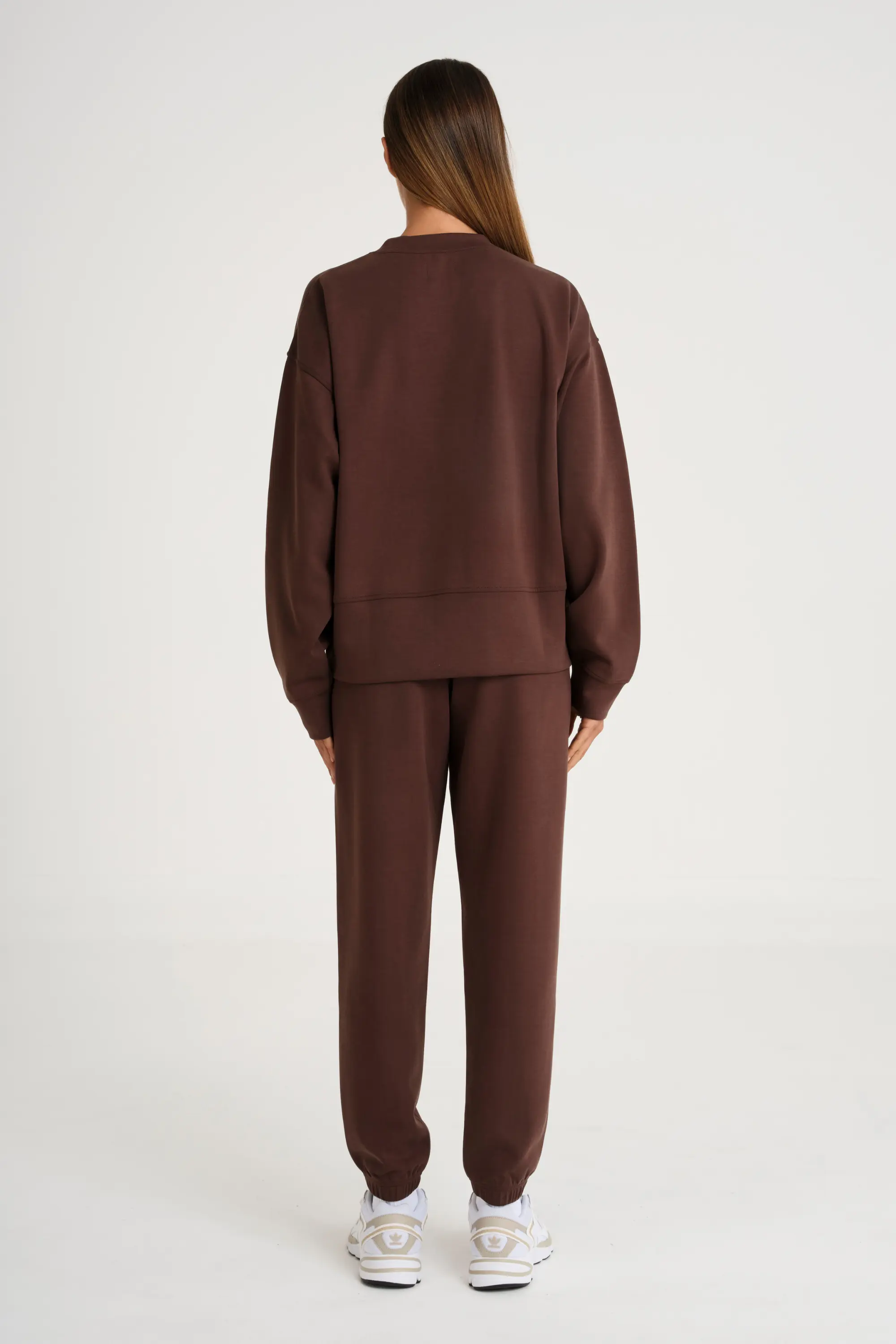Soft Luxury Cuffed Track Pant - Espresso - Image 5
