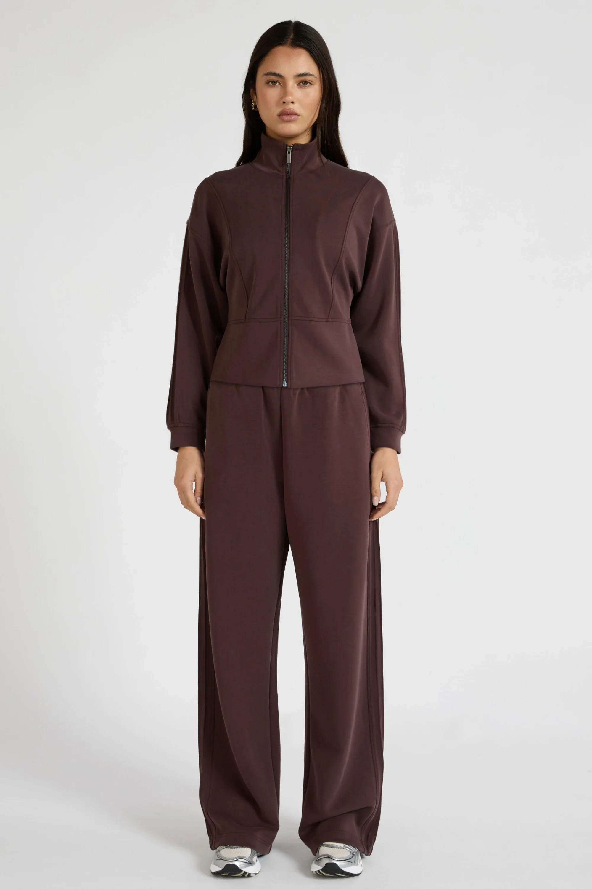 Soft Luxury Panel Full Zip Jacket - Espresso - Image 3