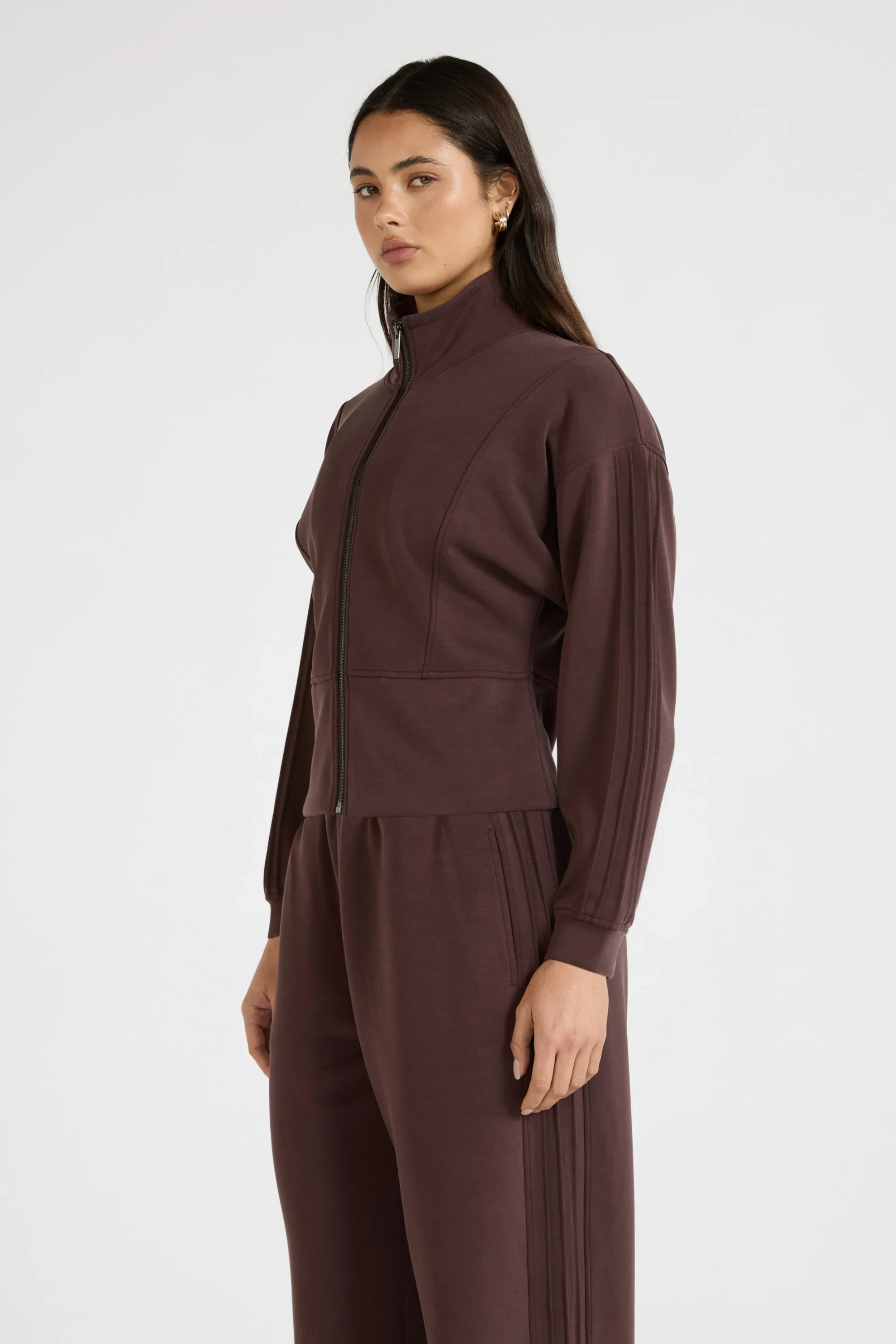 Soft Luxury Panel Full Zip Jacket - Espresso - Image 4