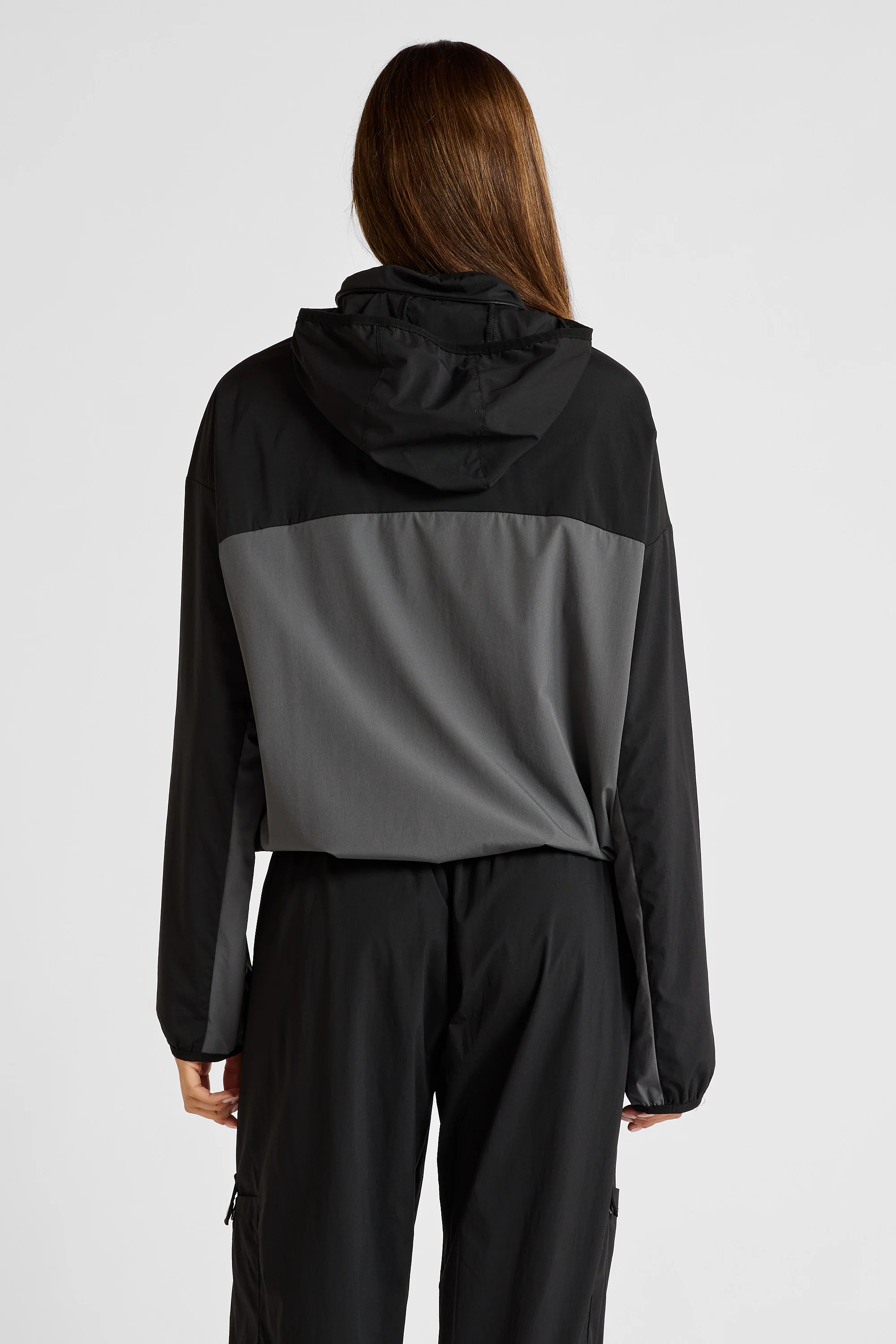 Spray Paneled Windbreaker - Black - Image 5