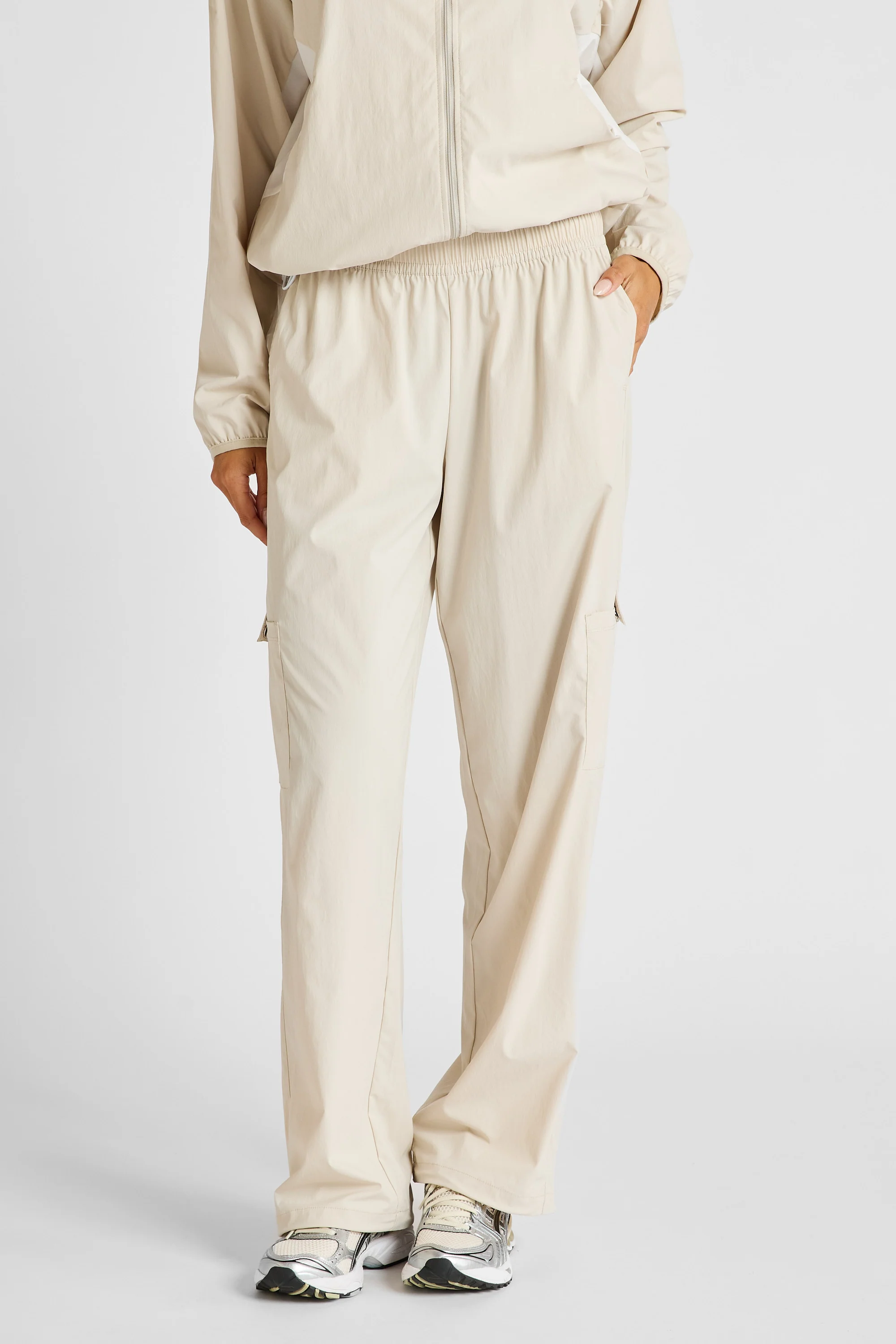 Spray Wide Leg Pocket Pant - Stone - Image 4