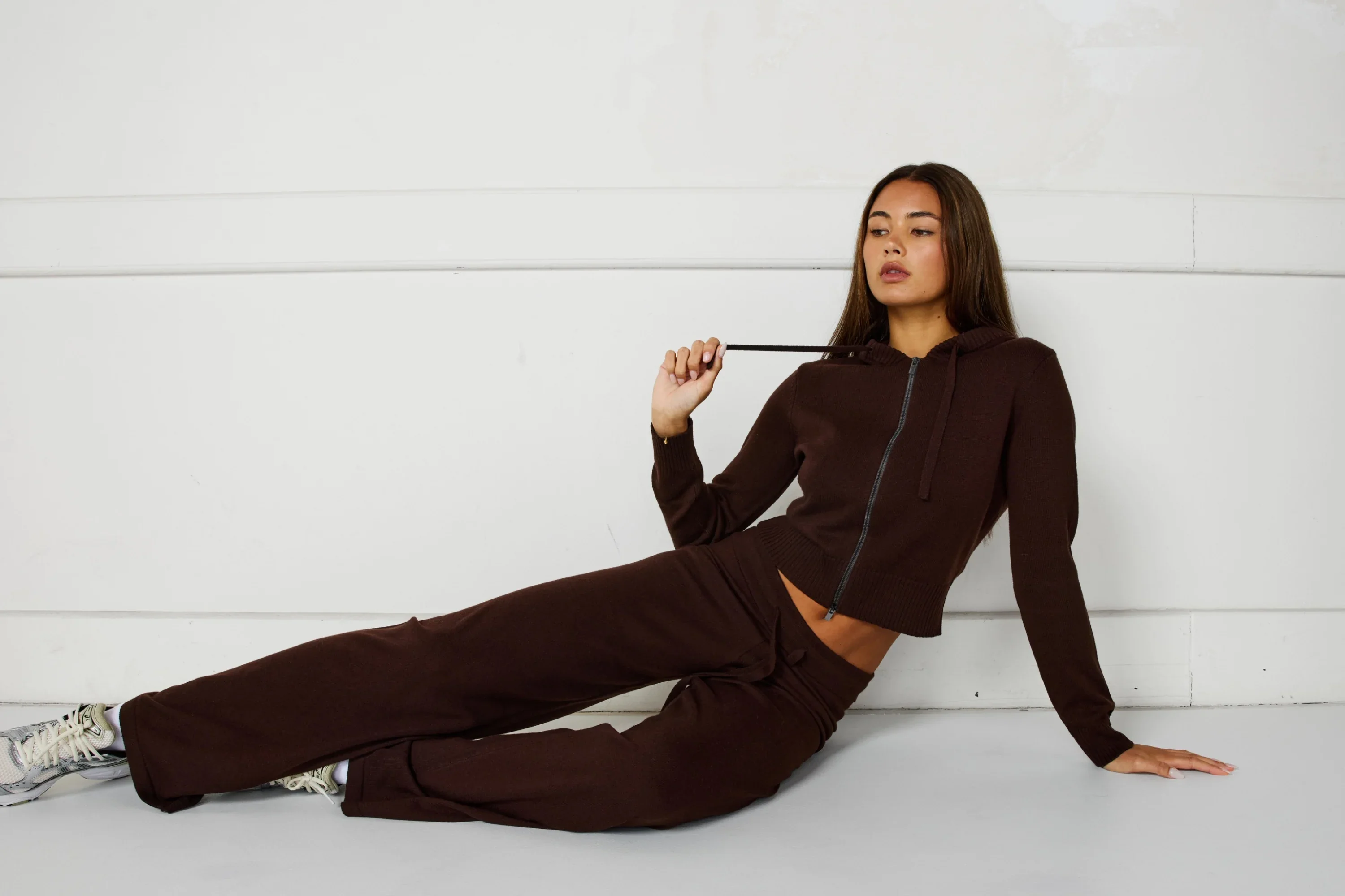 Wide Leg Knit Pant - Espresso - Image 6