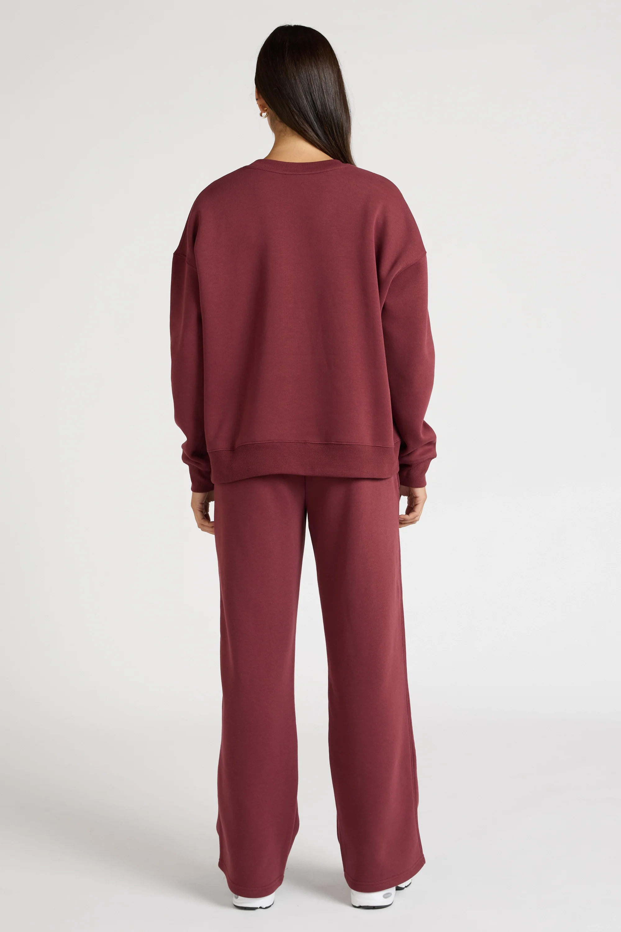 Wide Leg Track Pant - Burgundy - Image 4